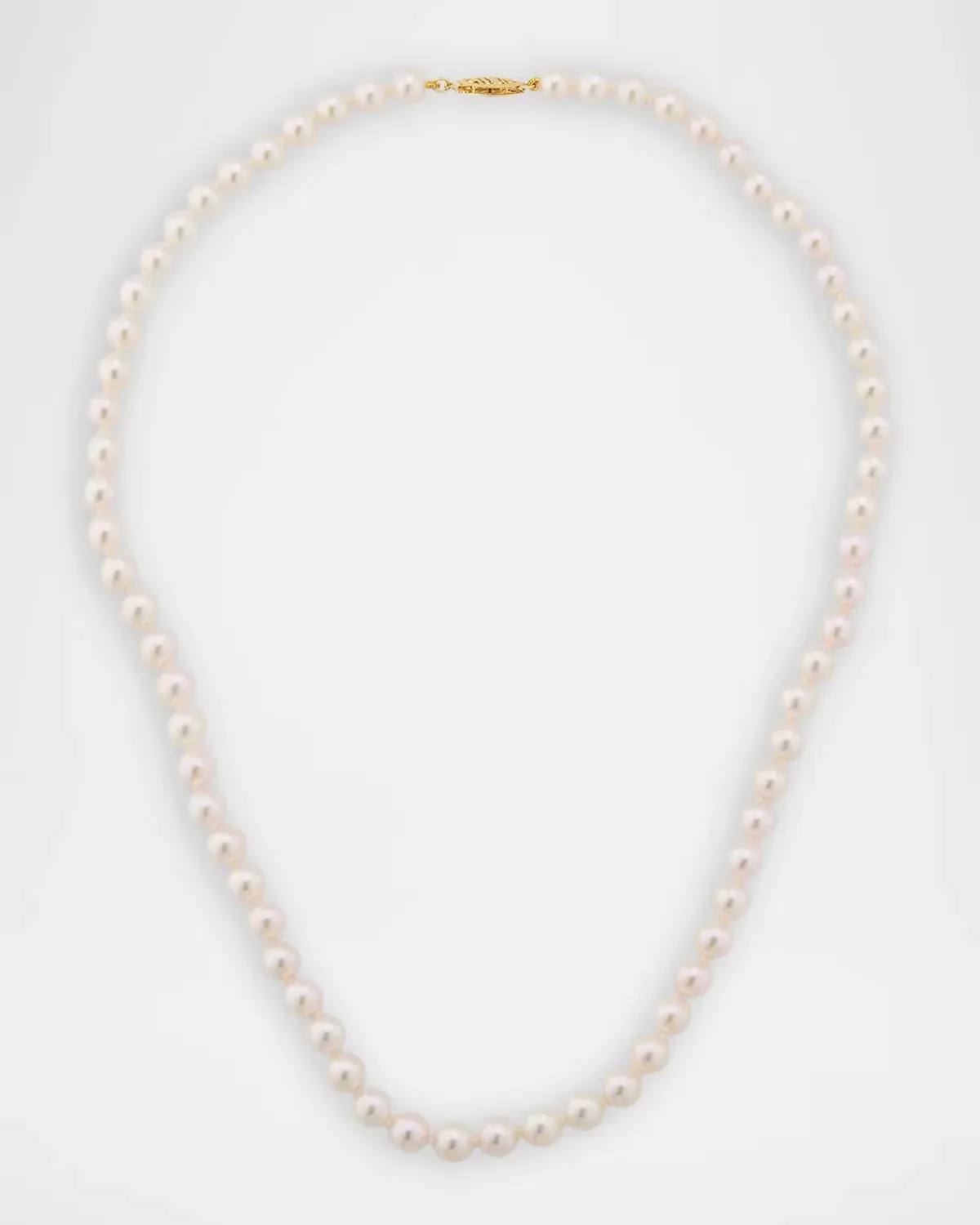 18K Yellow Gold Akoya Pearl Necklace, 18L by Belpearl