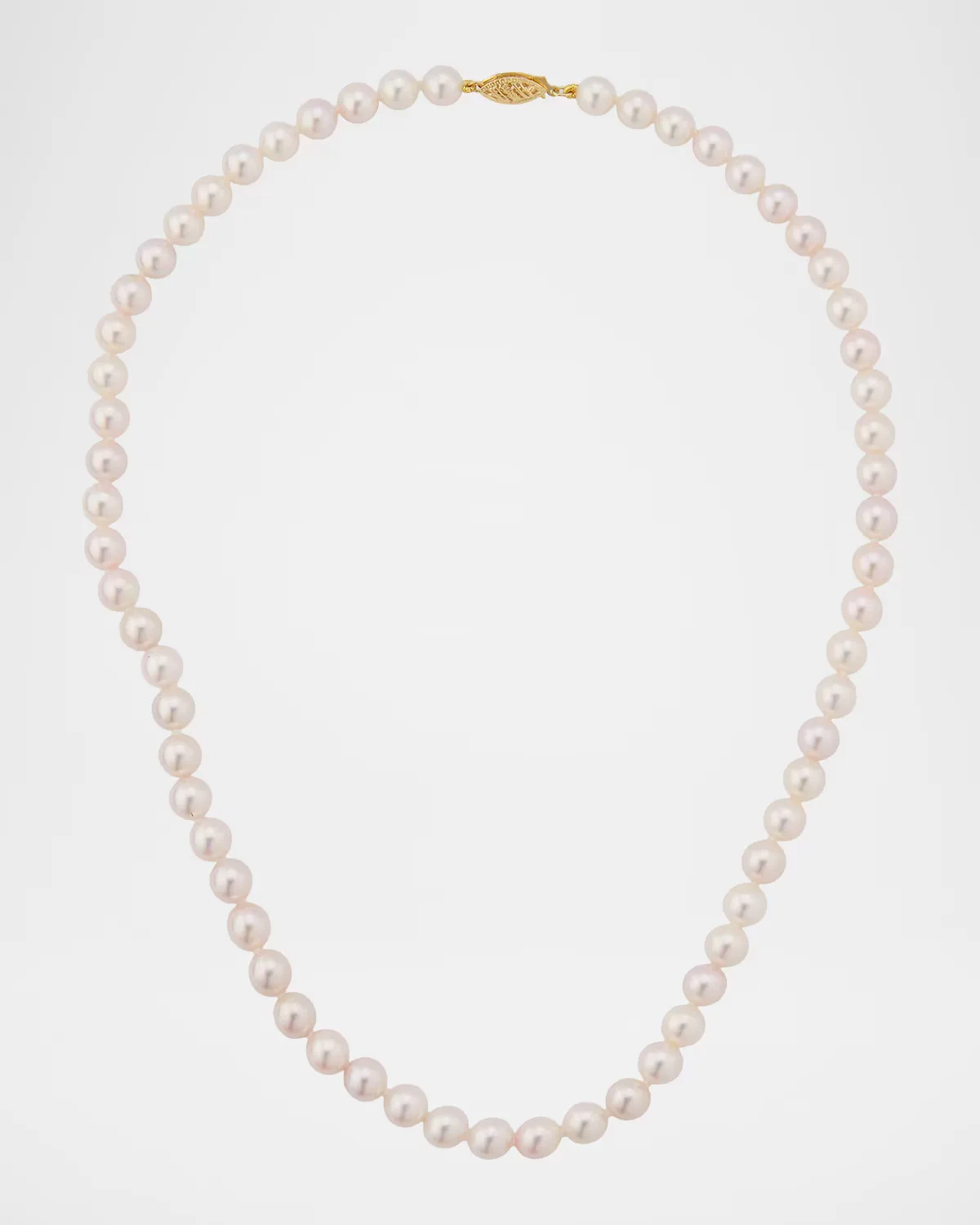 18K Yellow Gold 7mm Akoya Pearl-Strand Necklace, 18L by Belpearl