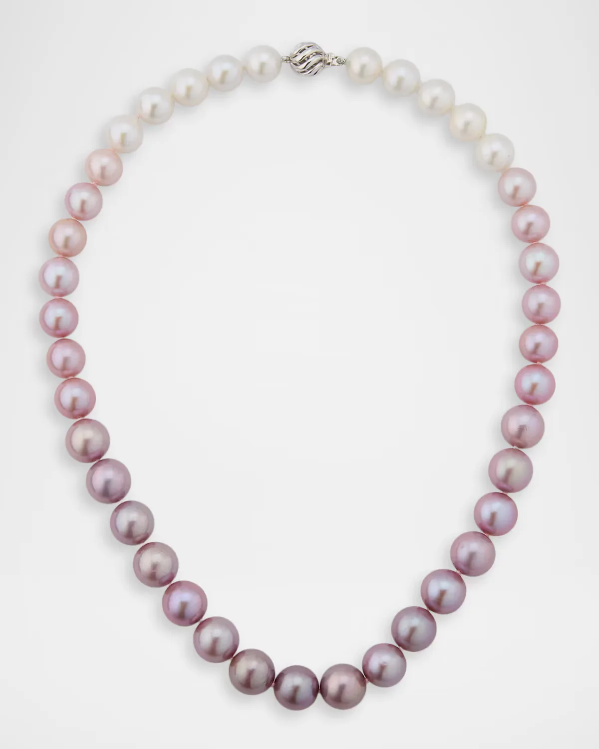 18K White Gold Ombre Pearl-Strand Necklace, 18L by Belpearl