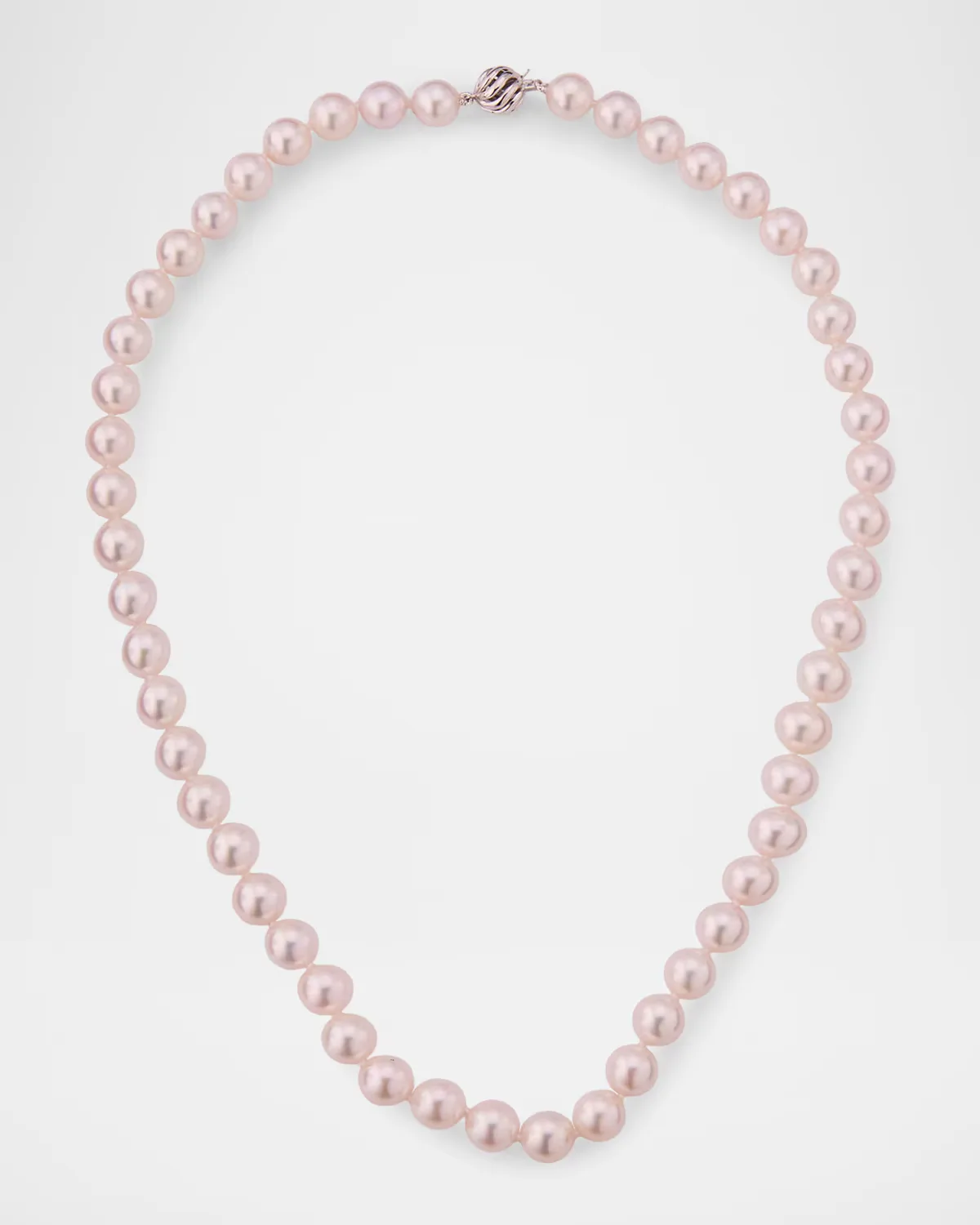 18K White Gold Akoya Pearl-Strand Necklace, 18L by Belpearl