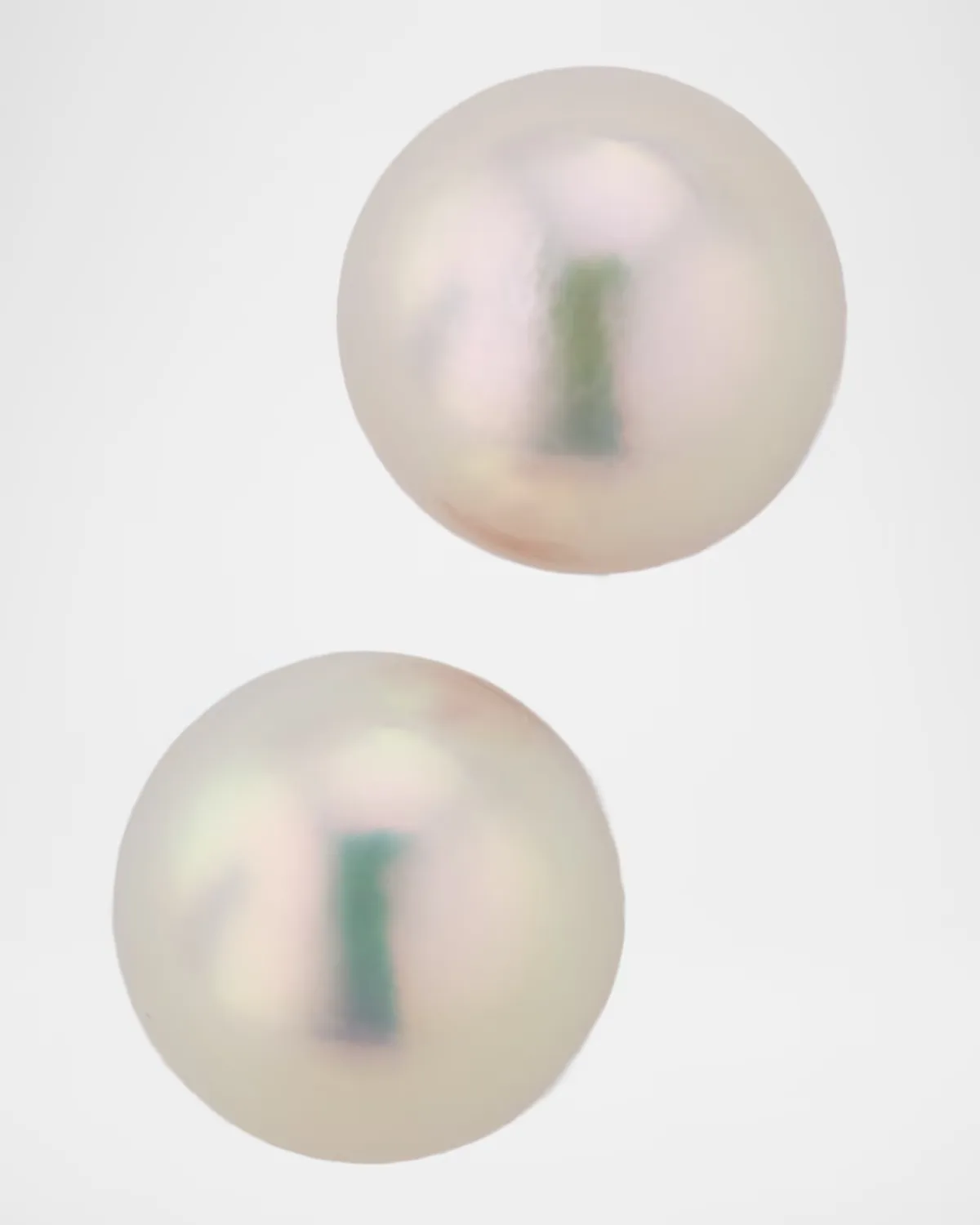 18K White Gold 8mm White Akoya Pearl Stud Earrings