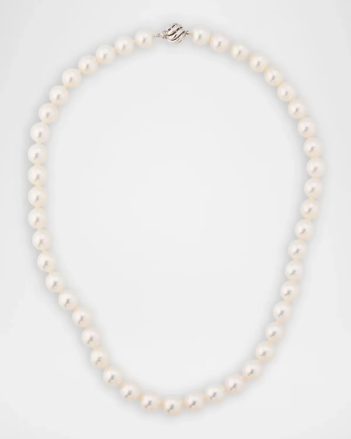 18K White Gold White Pearl-Strand Necklace, 18L by Belpearl