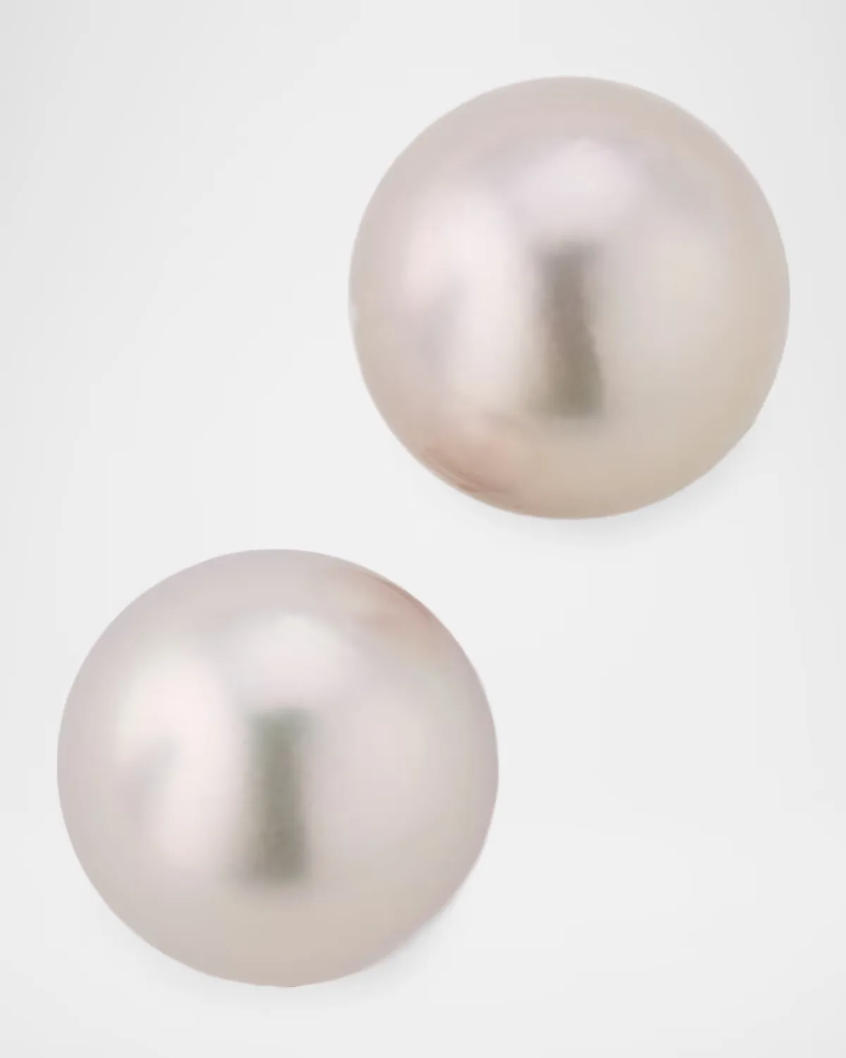 18K White Gold 8x7.5mm White Akoya Pearl Stud Earrings by Belpearl