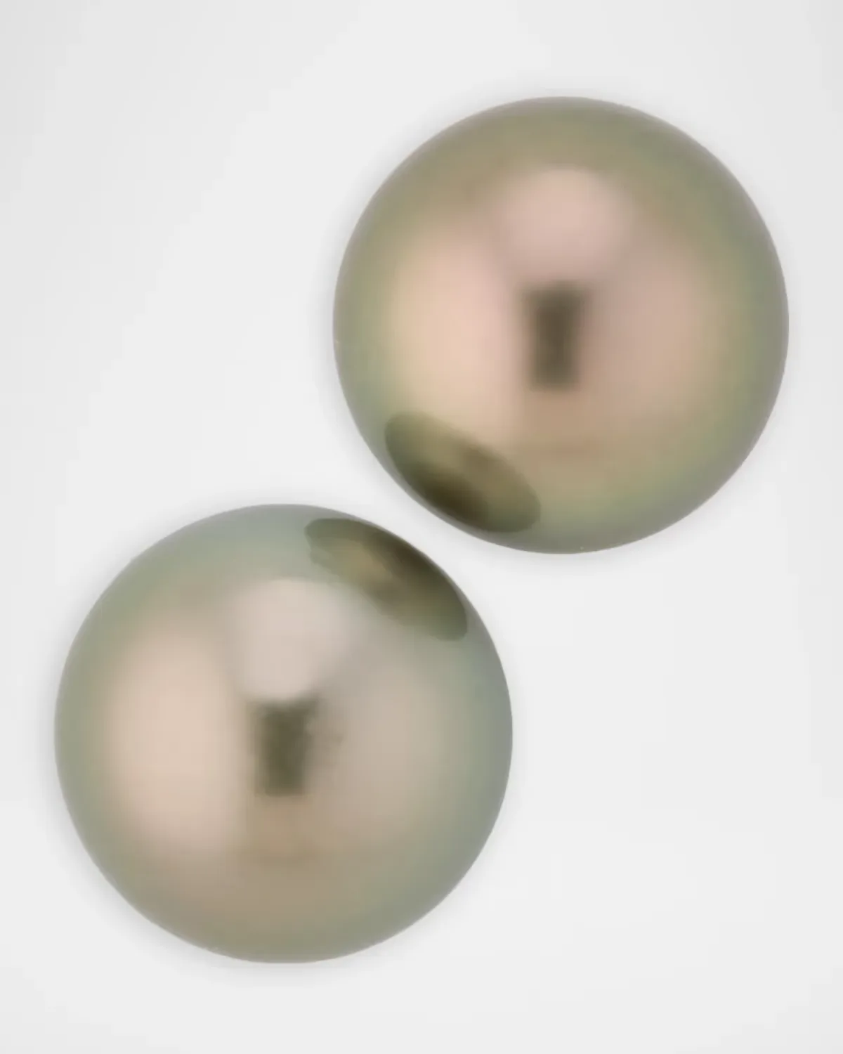 18K White Gold 11.8mm Gray Pearl Stud Earrings by Belpearl