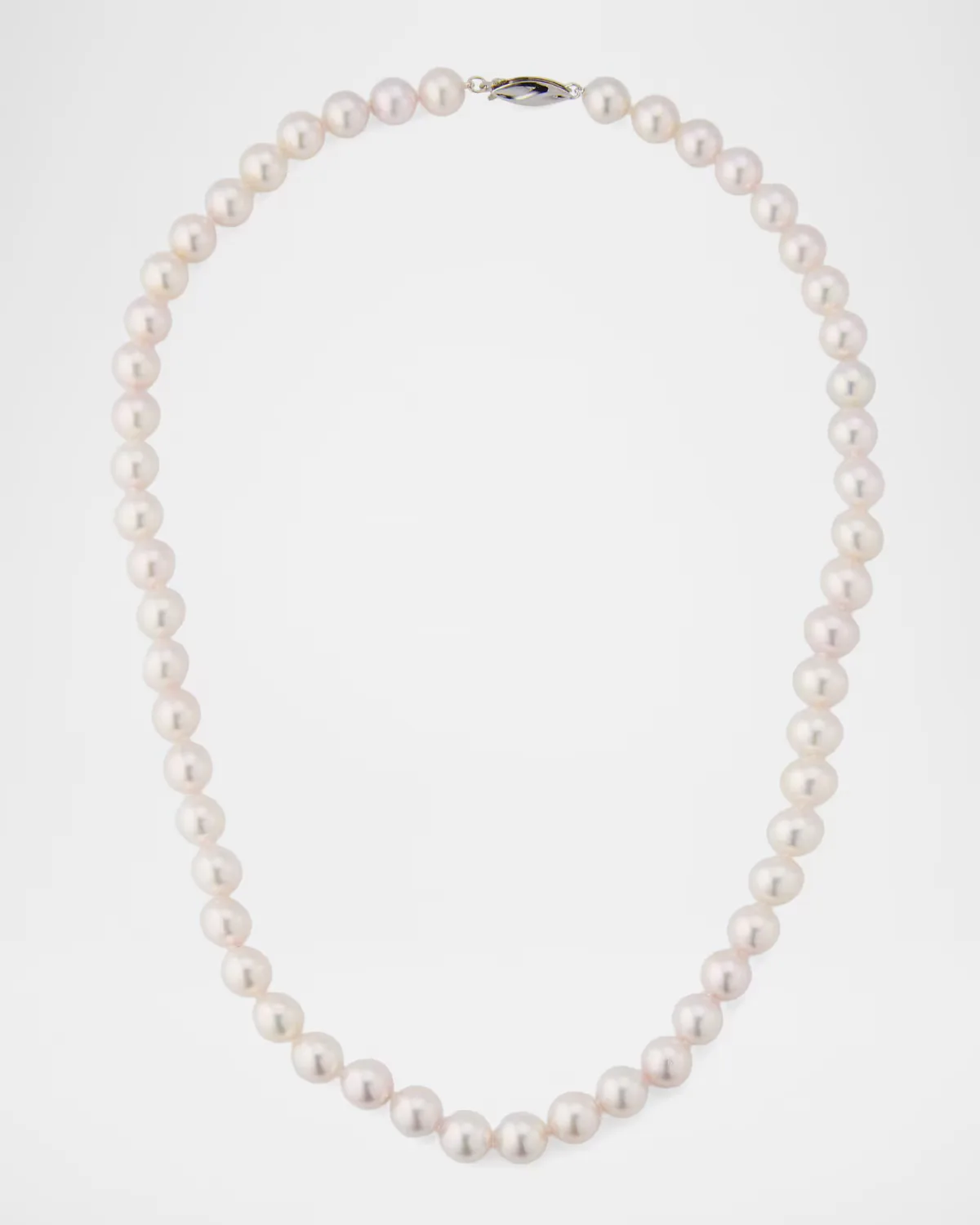 18K White Gold 9mm Akoya Pearl Necklace, 20L by Belpearl