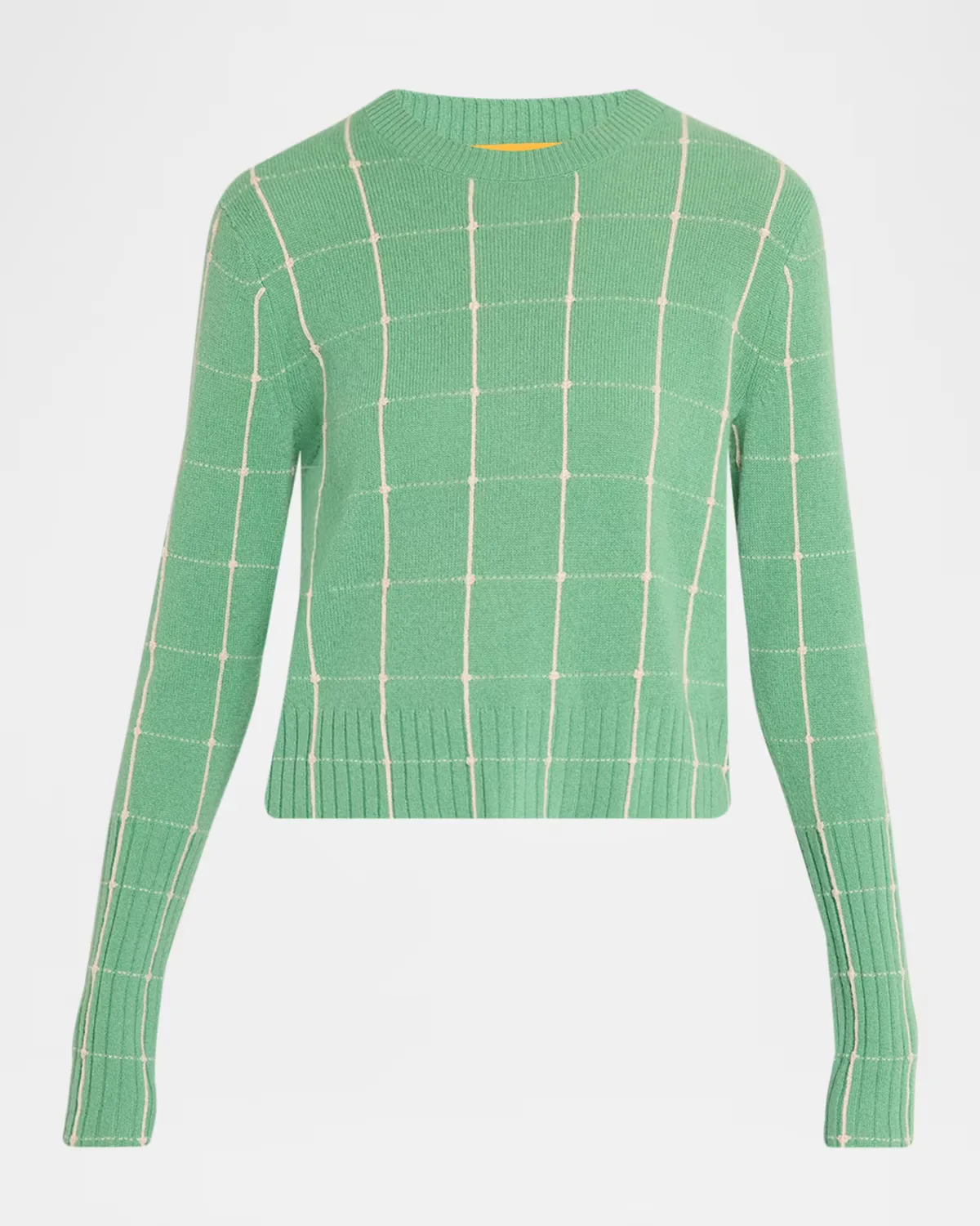 Shrunken Checkered Cashmere Sweater by Guest in Residence