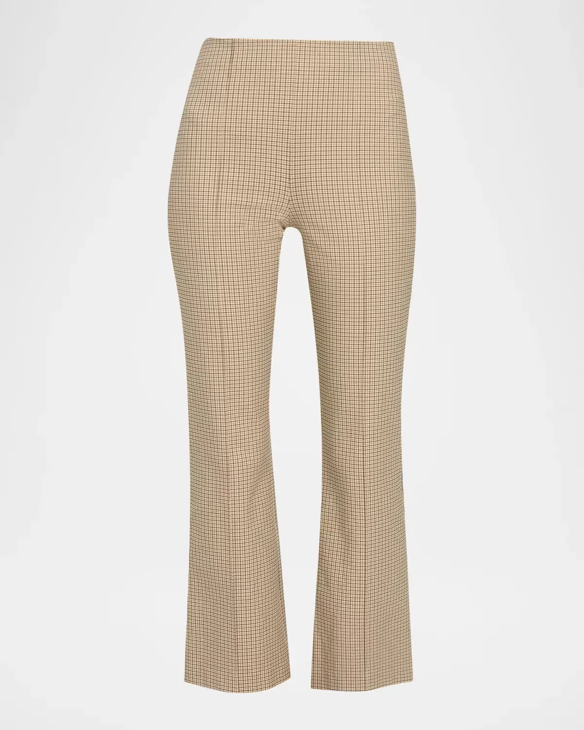 Niki Plaid Mid-Rise Crop Flare Pants by Vince