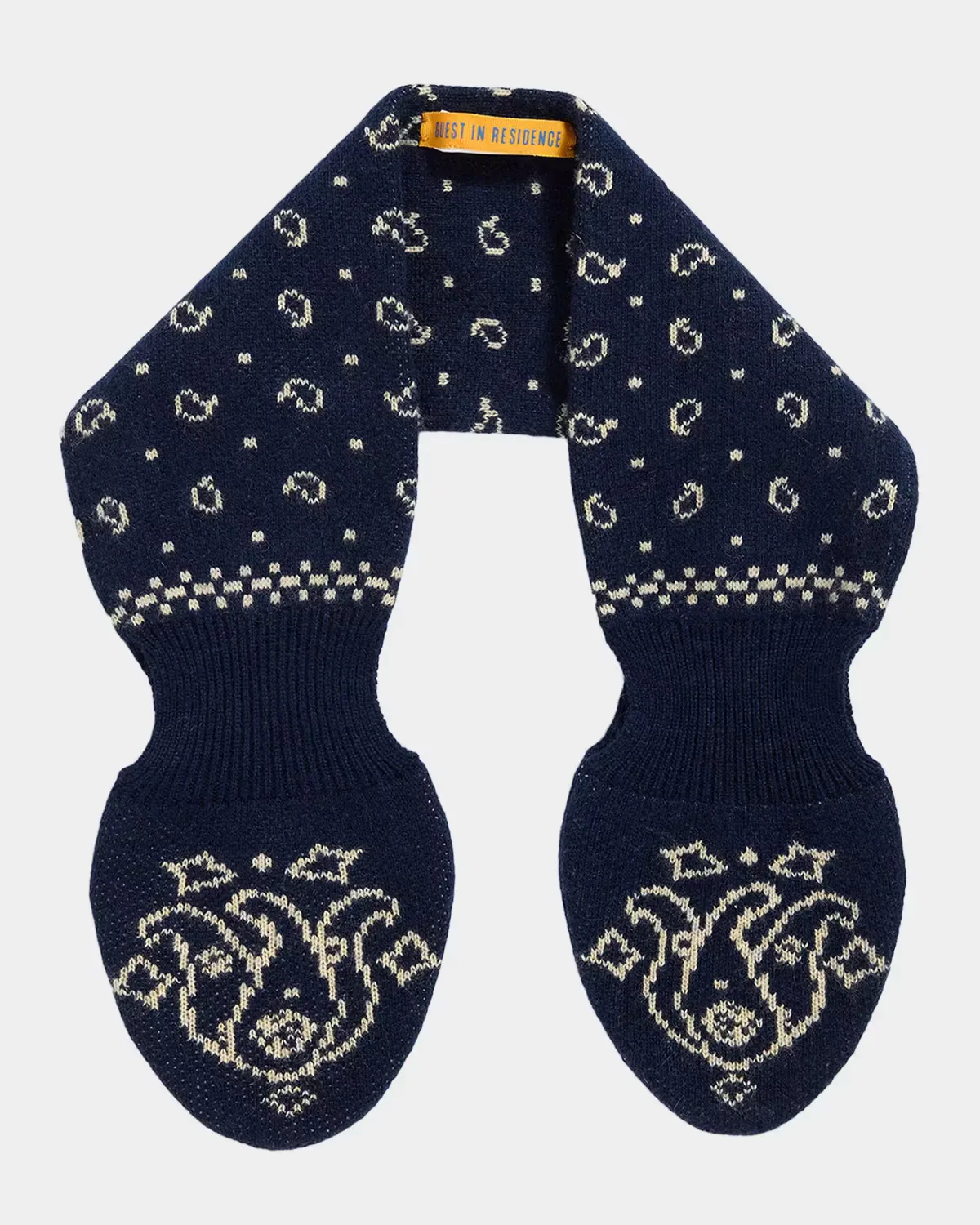 Bandana Bowtie Wool-Cashmere Scarf by Guest in Residence