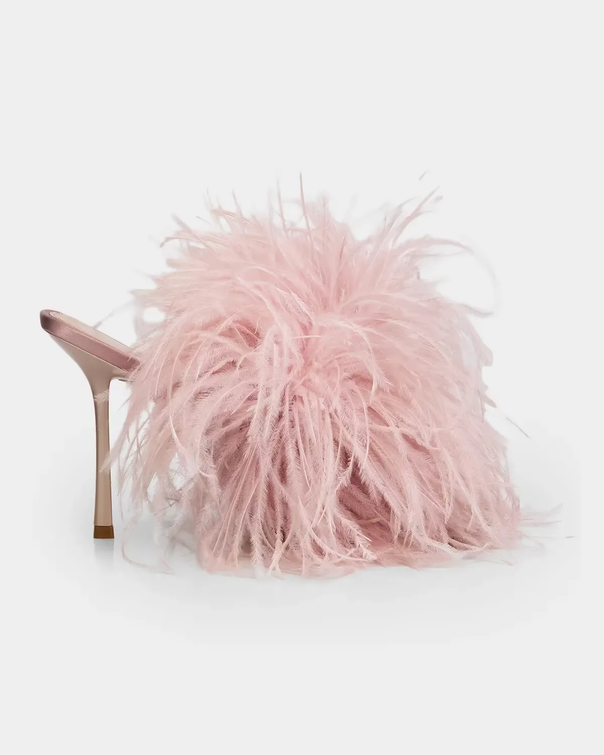 Boa Feather & Satin Slide Sandals by Stuart Weitzman
