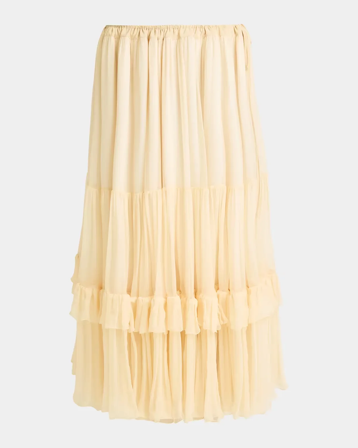 Silk Tiered Maxi Skirt by Chloé