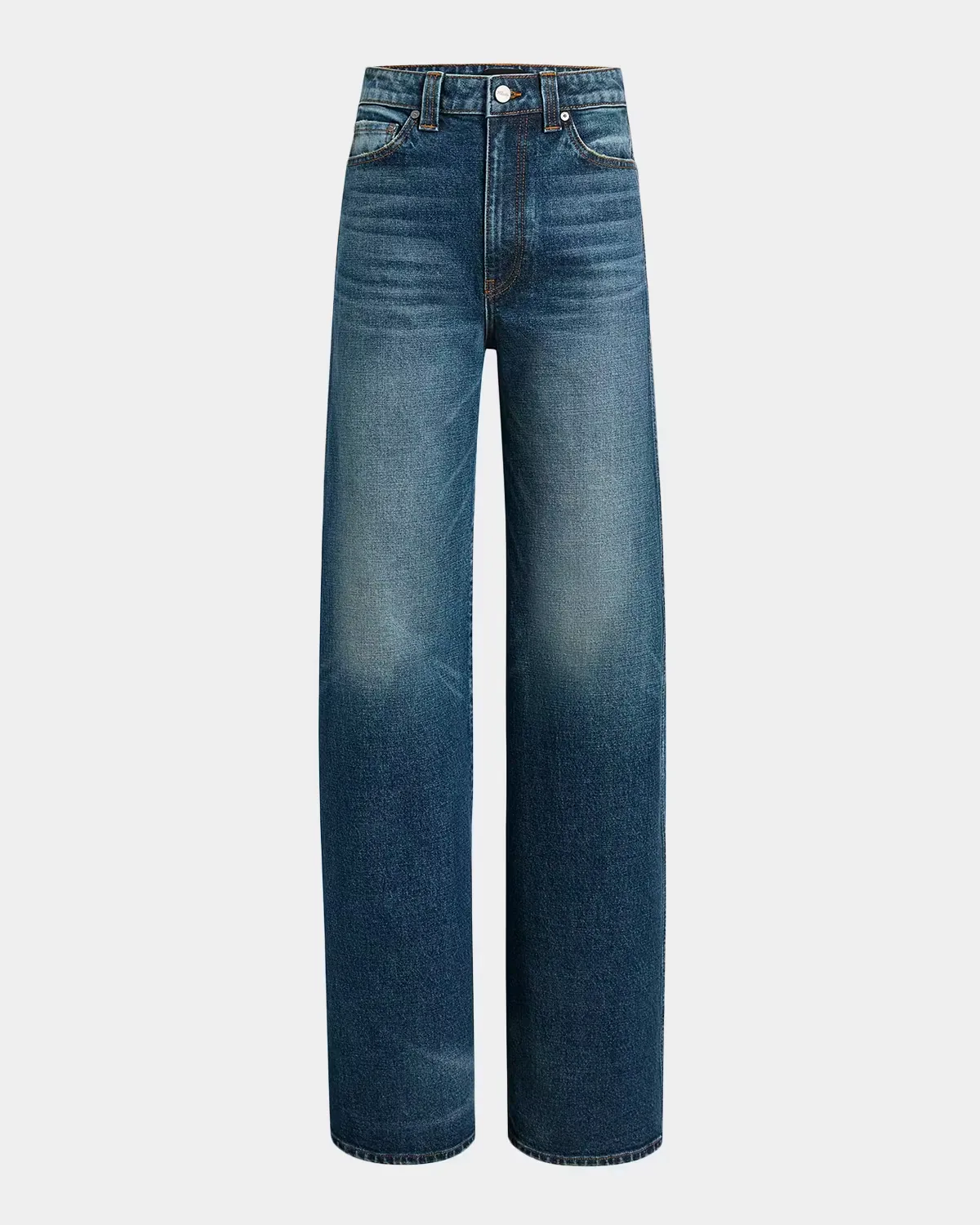 Dane Washed Denim Wide-Leg Jeans by Khaite