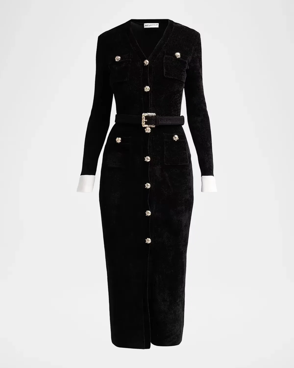 Chenille Knit Midi Dress by Self Portrait