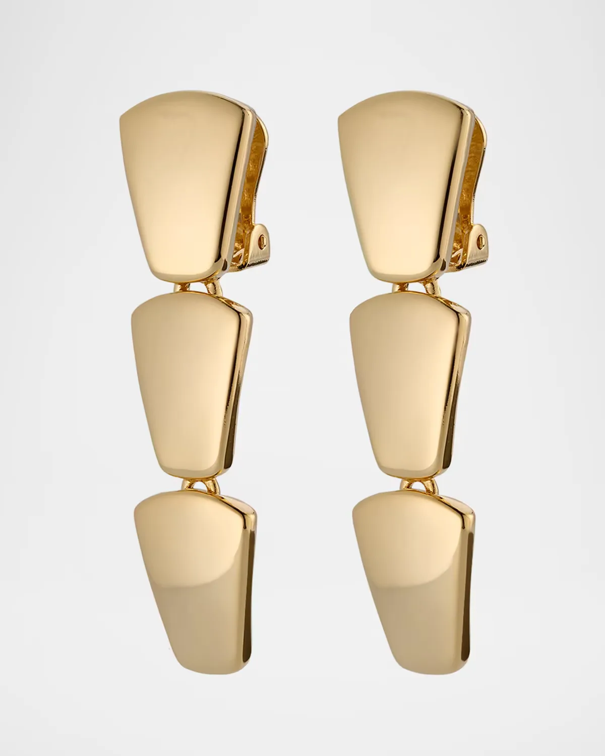 Pueblo Gold-Plated Geometric Drop Clip-On Earrings