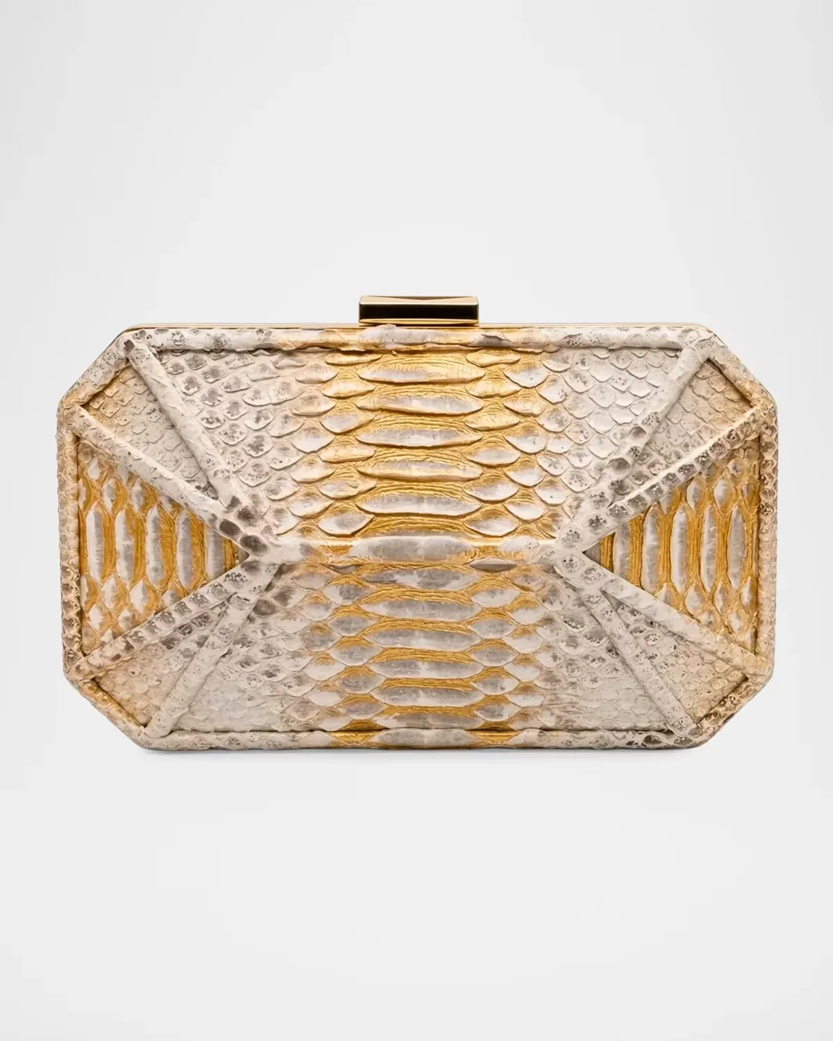 Madison Minaudière Snake-Embossed Leather Clutch by Ahikoza