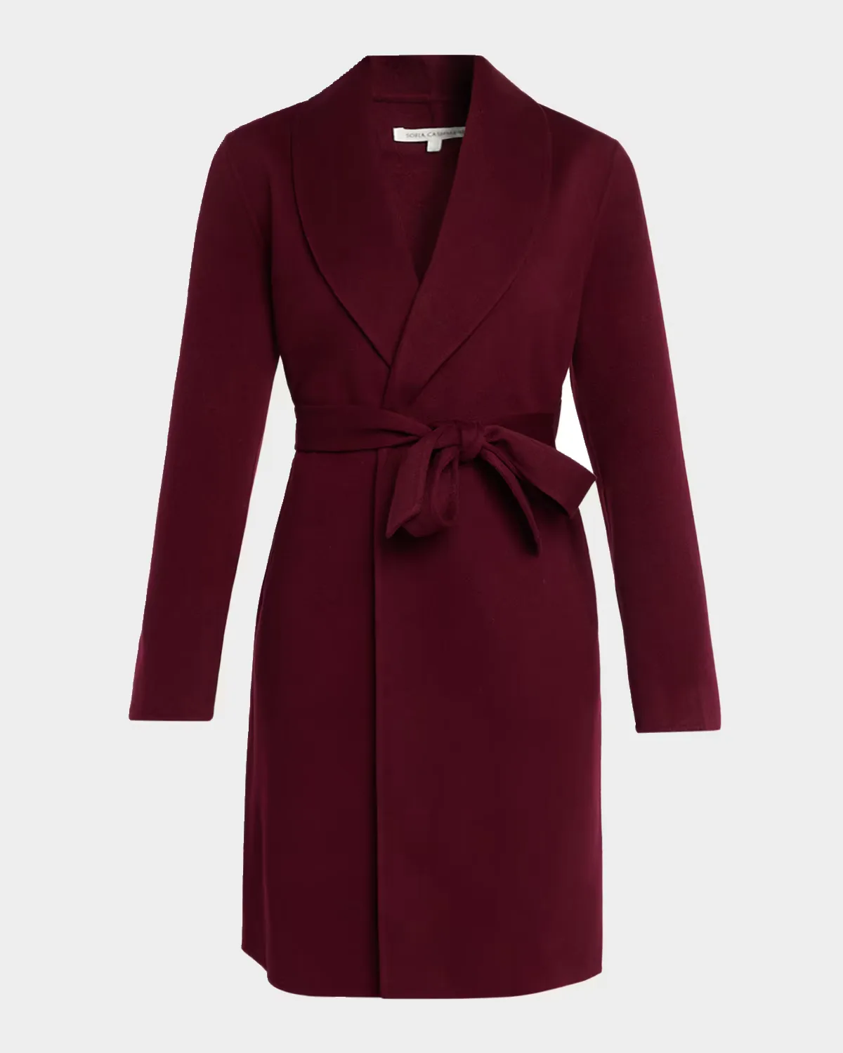 Double-Face Belted Wrap Coat by Sofia Cashmere