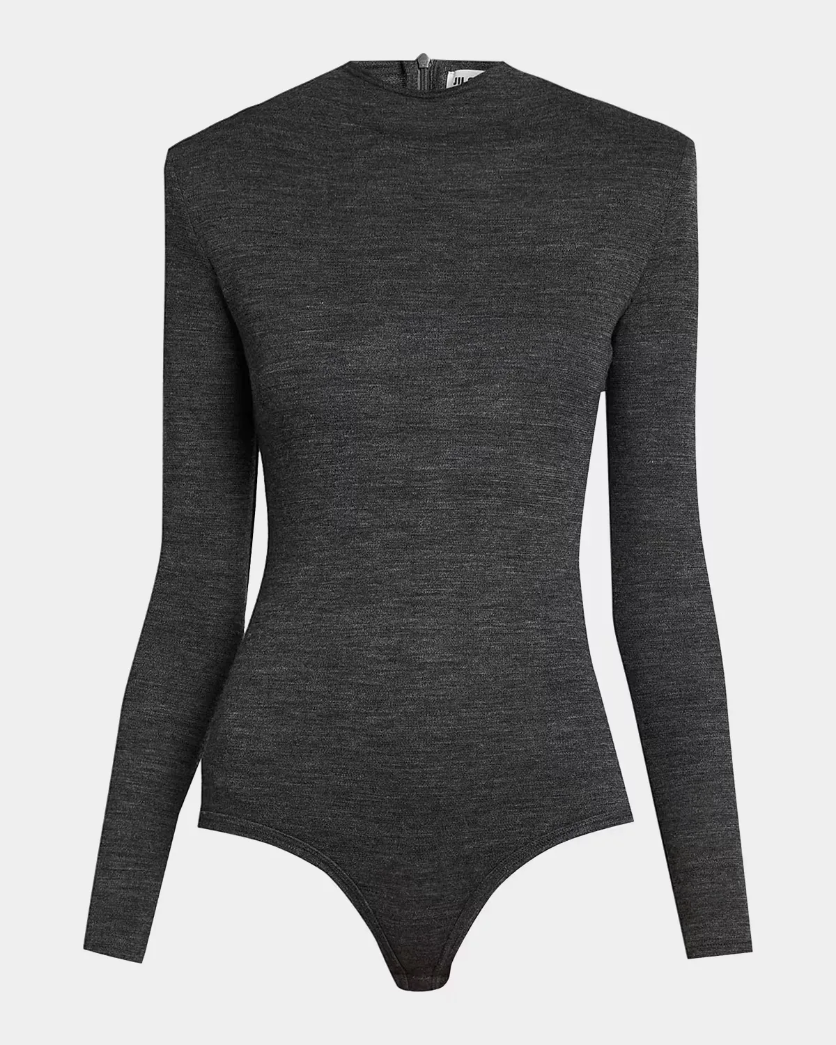 Padded-Shoulder Wool Jersey Bodysuit by Jil Sander