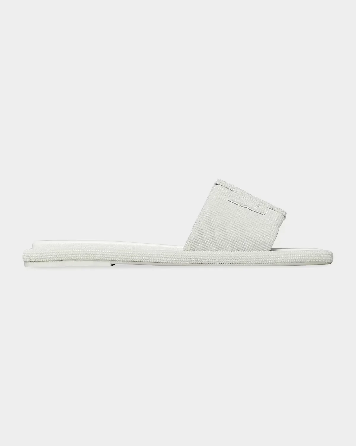 Double T Pave Leather Slide Sandals by Tory Burch