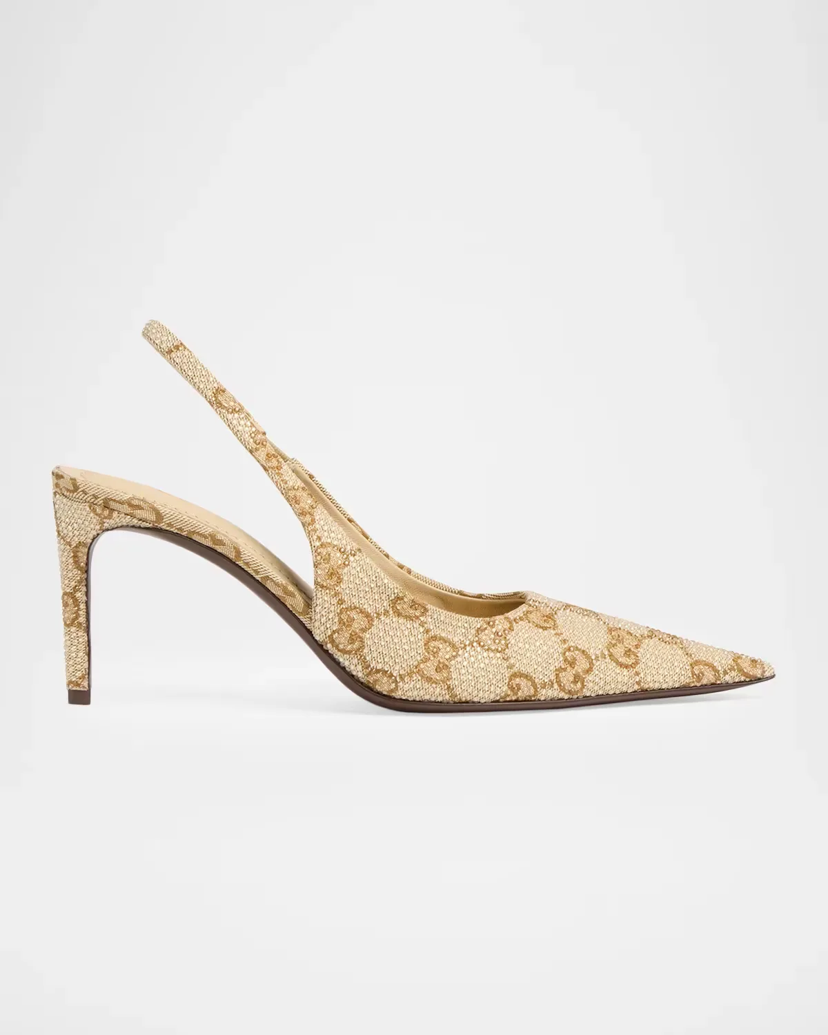 Donna 80MM Embellished GG Slingback Pumps by Gucci