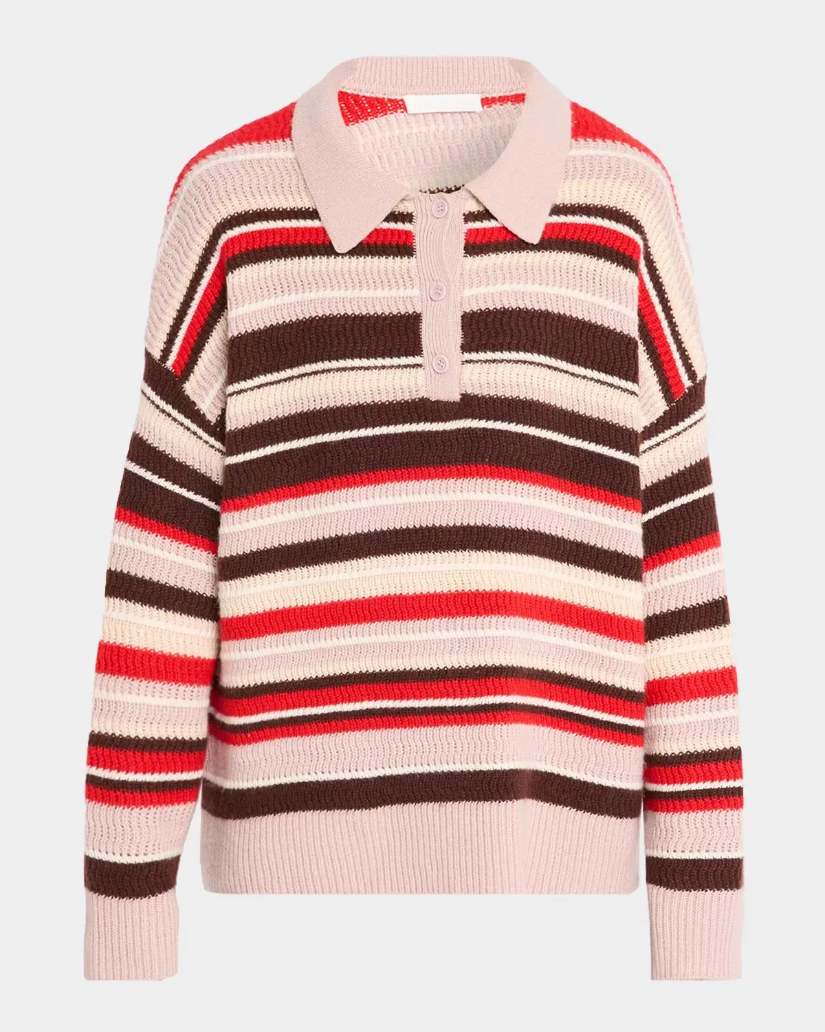 Billie Relaxed Striped Polo Sweater by Sablyn