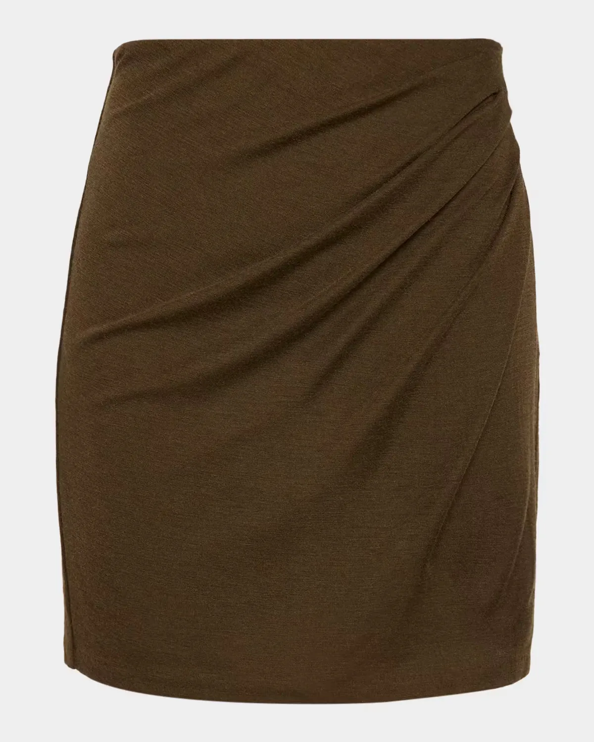 Side-Drape Wool-Blend Mini Skirt by Vince