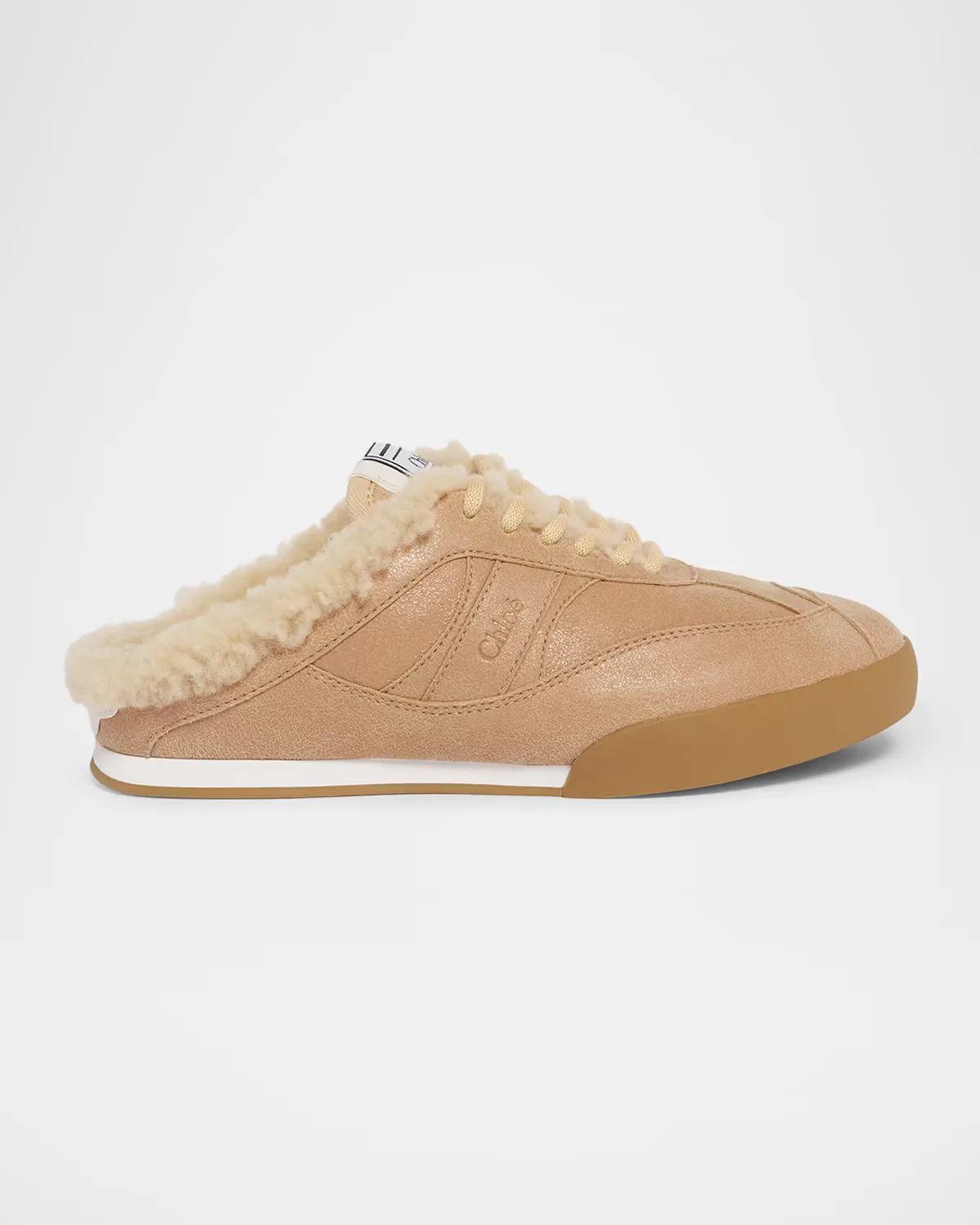 Kick Shearling-Lined Suede Sneaker Mules by Chloé