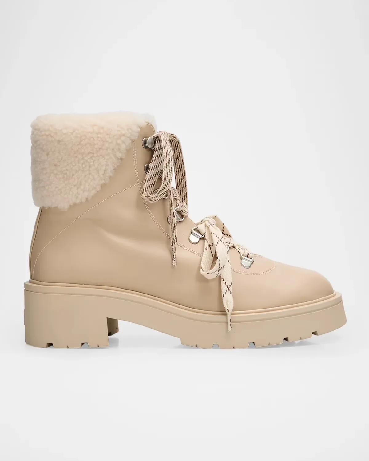 Ren Shearling-Lined Leather Hiker Boots by Stuart Weitzman