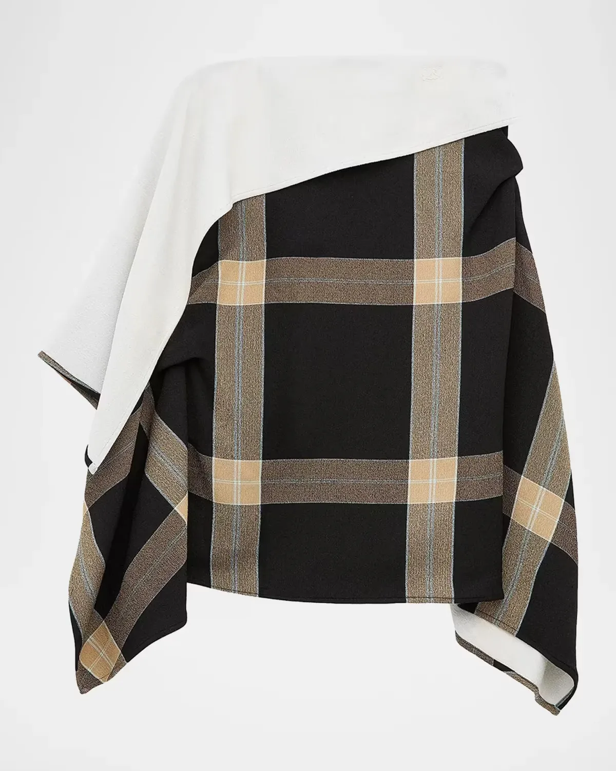 Plaid Asymmetric Knee-Length Skirt by LOEWE