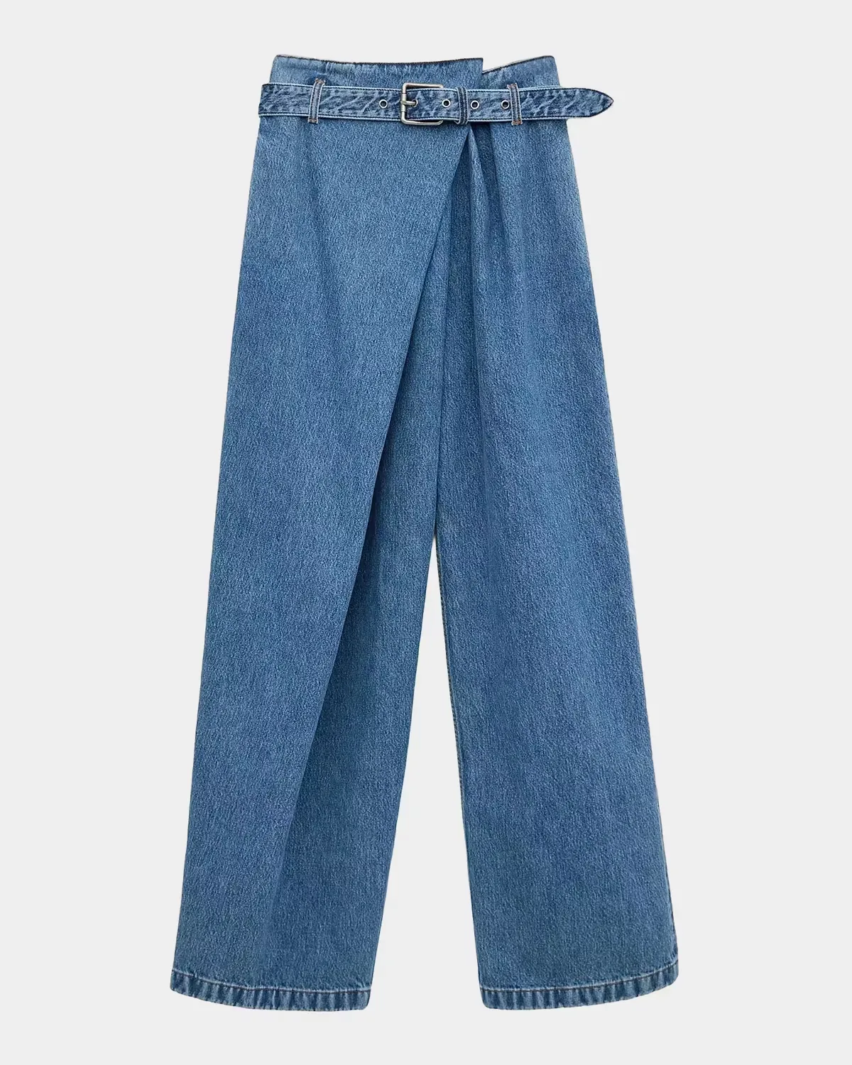 Draped Washed-Cotton Belted Jeans by LOEWE