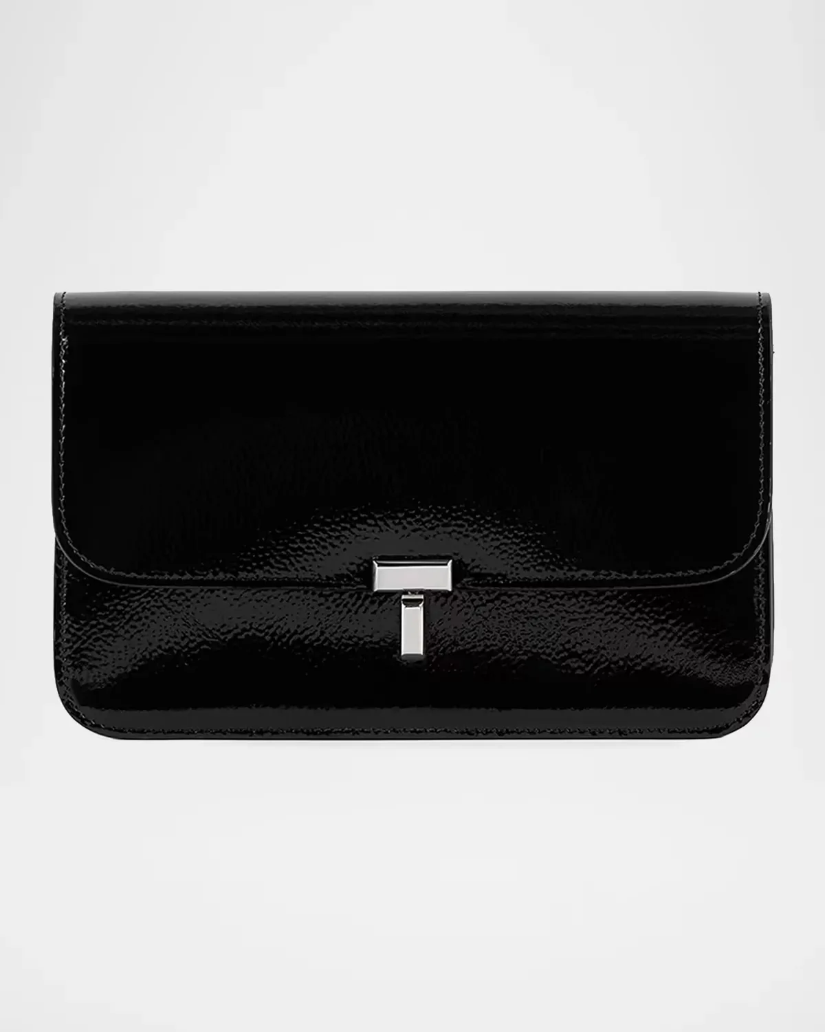 T-Lock Grained-Patent Leather Crossbody Bag by Totême
