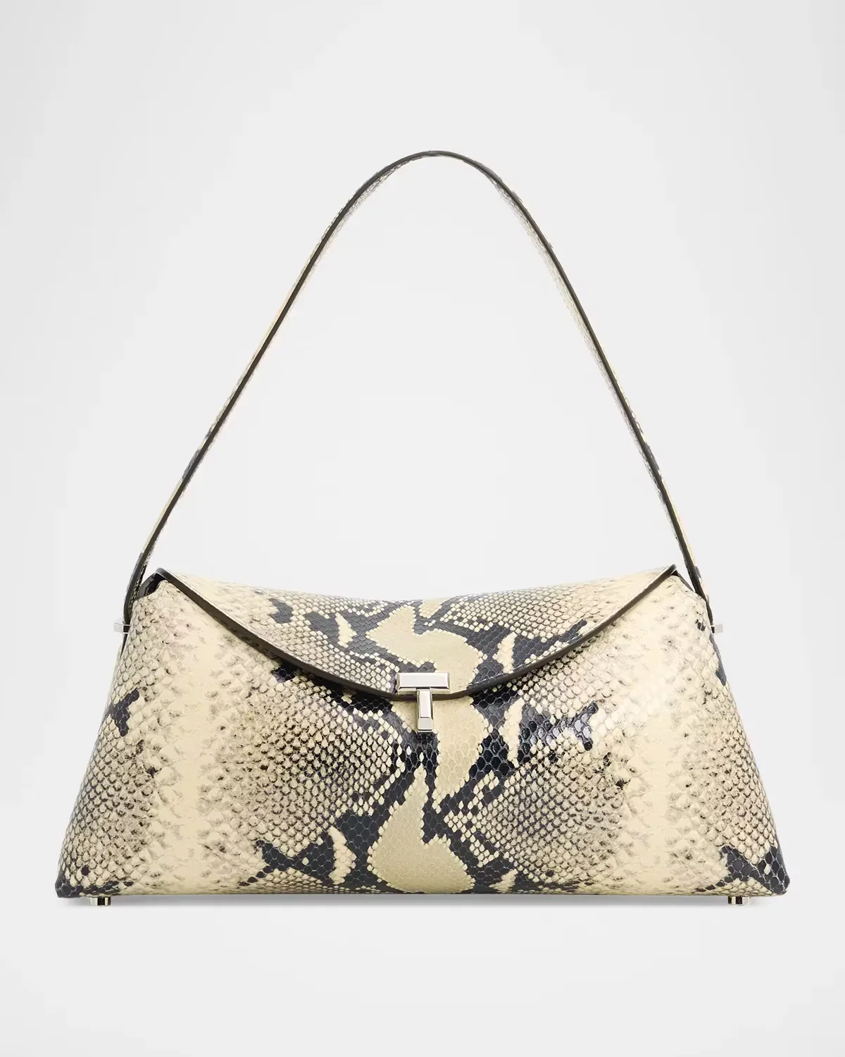 T-Lock Python-Embossed Leather Shoulder Bag