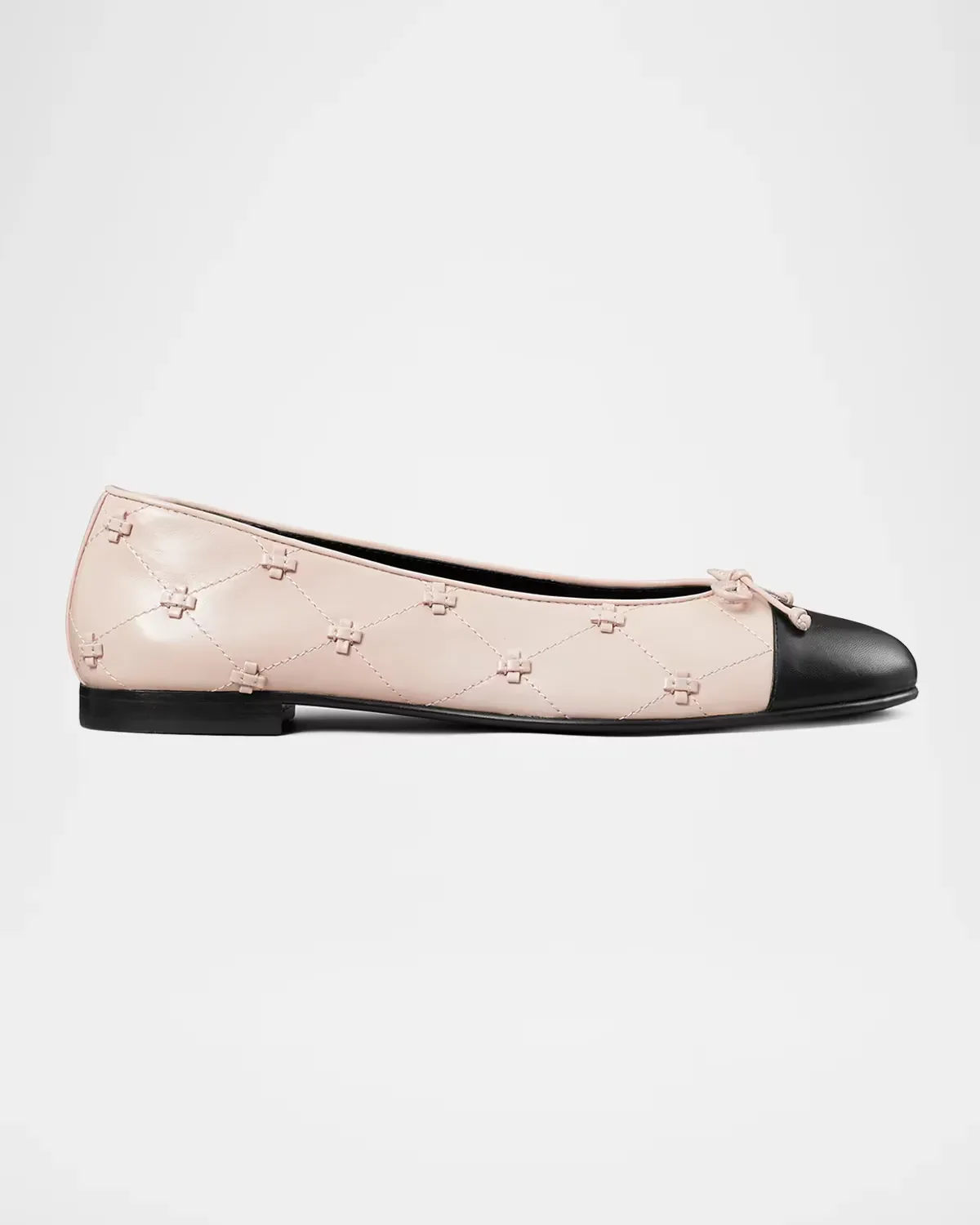 Bunny Knot Leather Cap-Toe Ballerina Flats by Tory Burch
