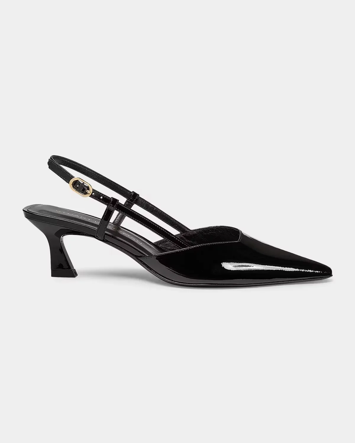 75mm Vinnie Patent Leather Kitten Slingback Pumps