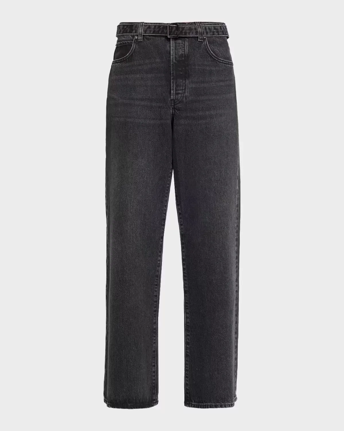 Belted Straight-Leg Jeans by FRAME