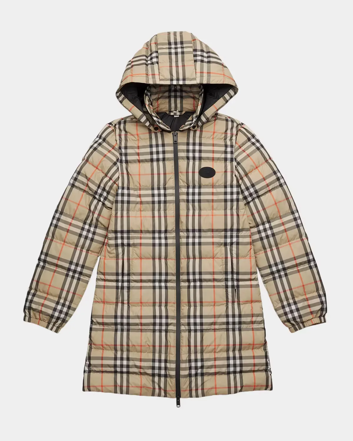 Vanessa Long Check Hooded Coat by Burberry