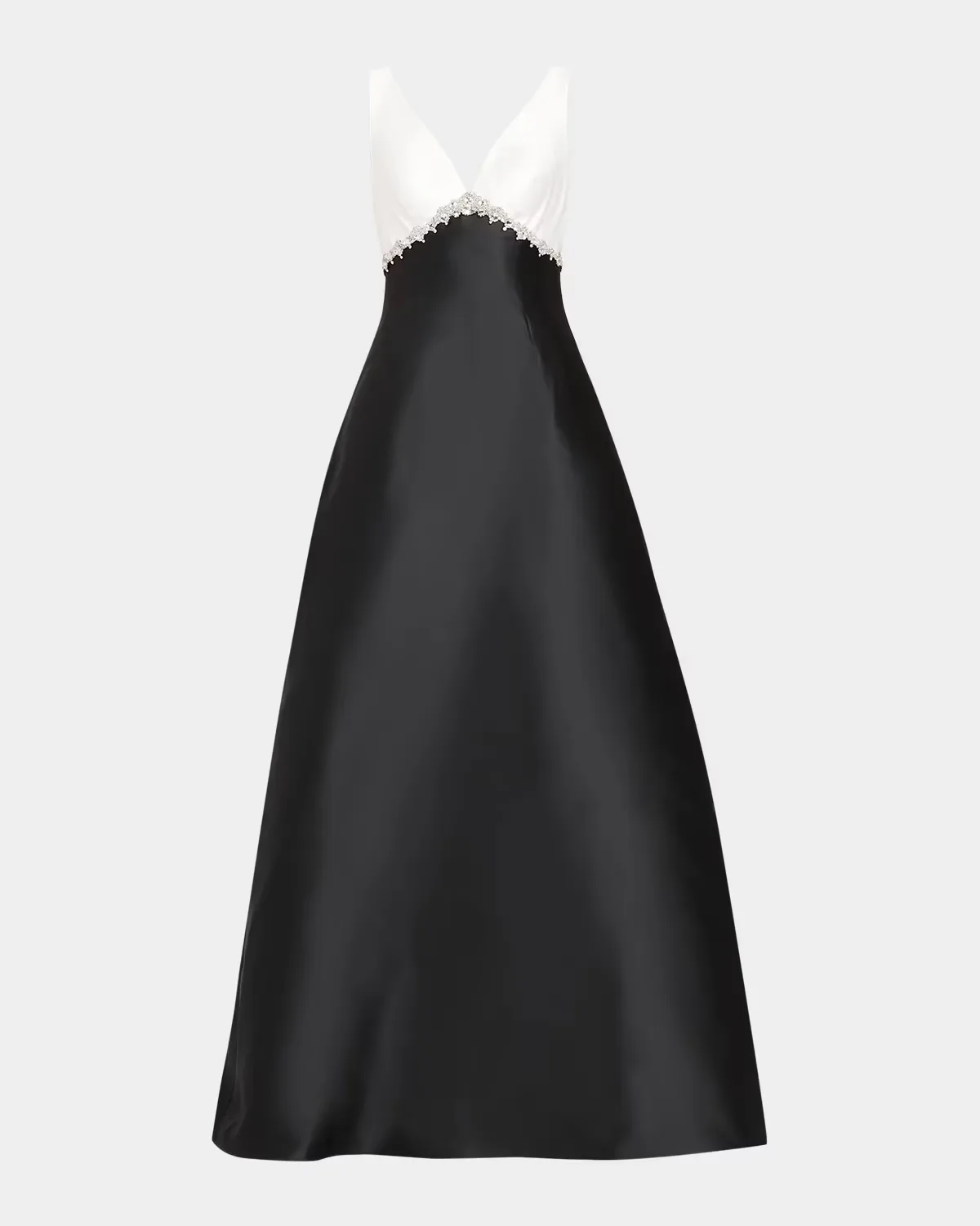 Sleeveless Colorblock Mikado Silk Empire Gown by Pamella Roland