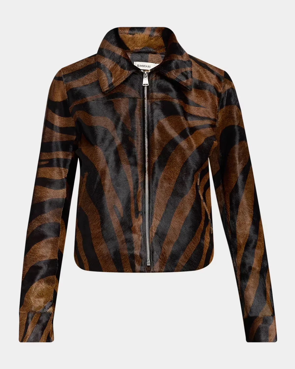 Daria Zebra Calf Hair Jacket by SIMKHAI