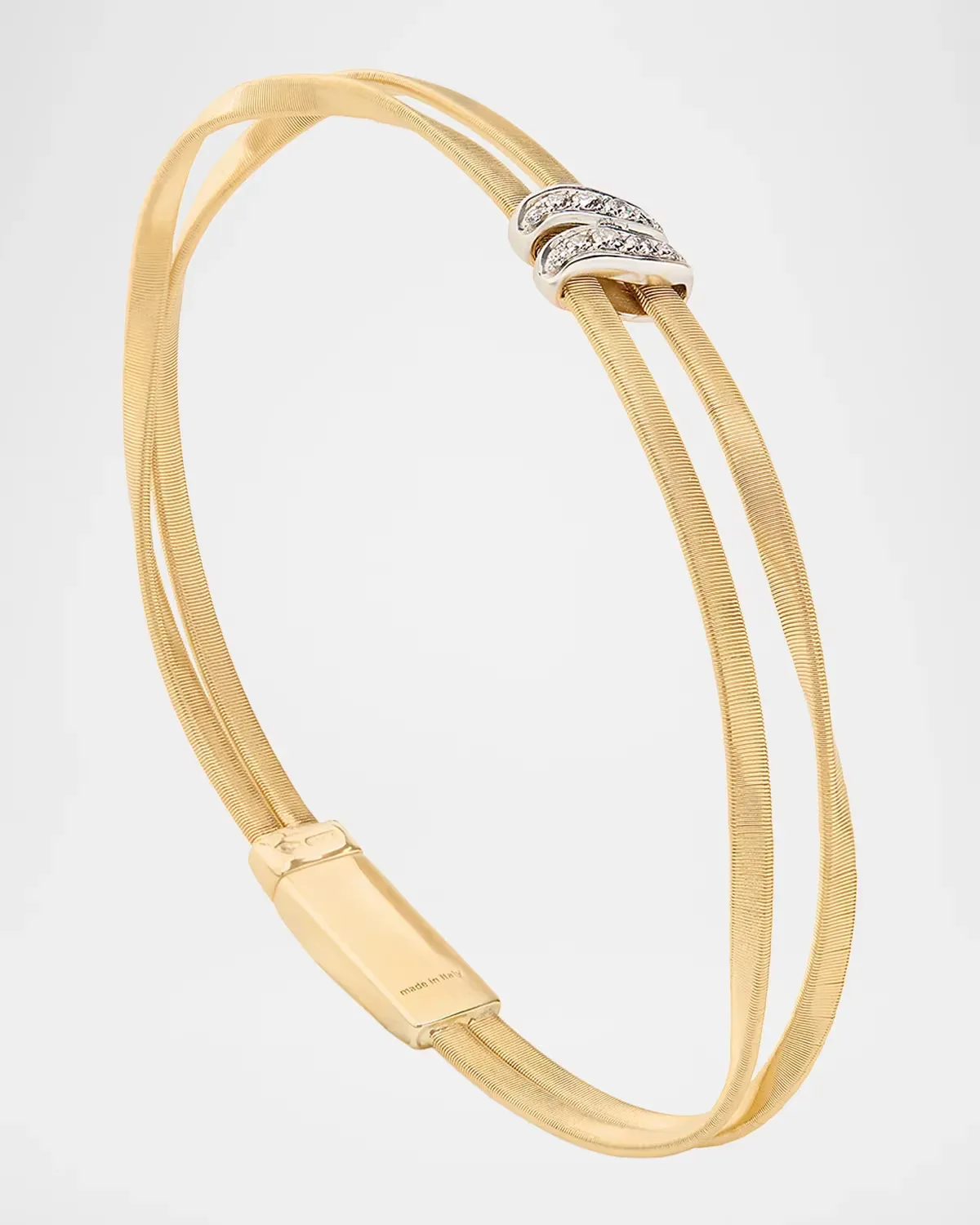Marrakech 18K White and Yellow Gold 2-Row Bracelet with Diamonds