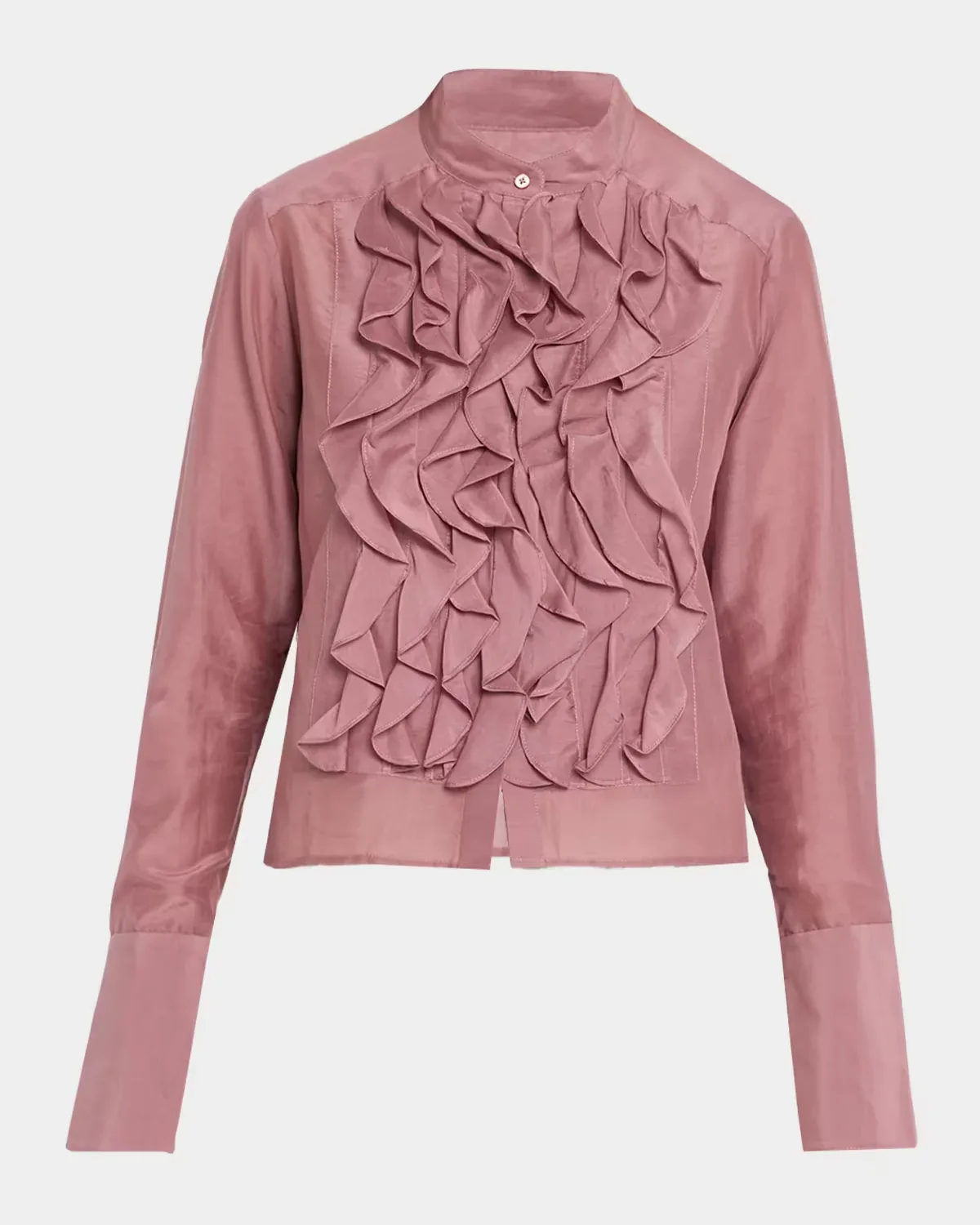 Patti Ruffle Cotton-Silk Blouse by TWP