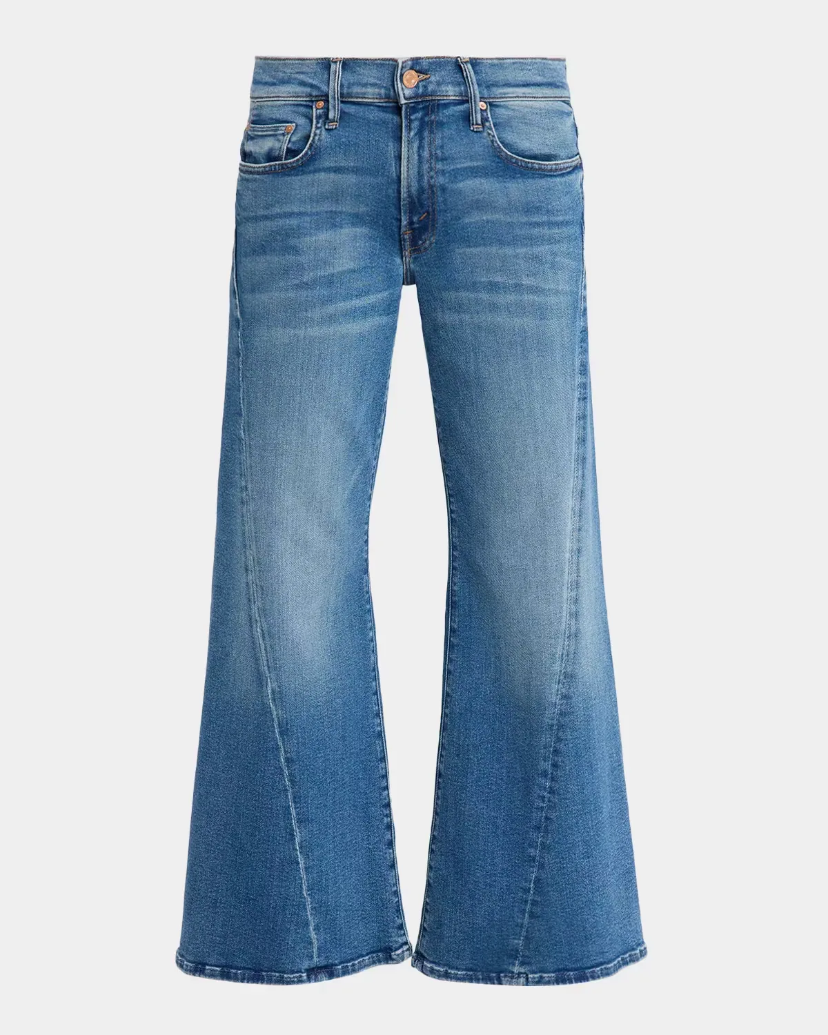 Lil Mid-Rise Sidestepp Wide-Leg Jeans by MOTHER