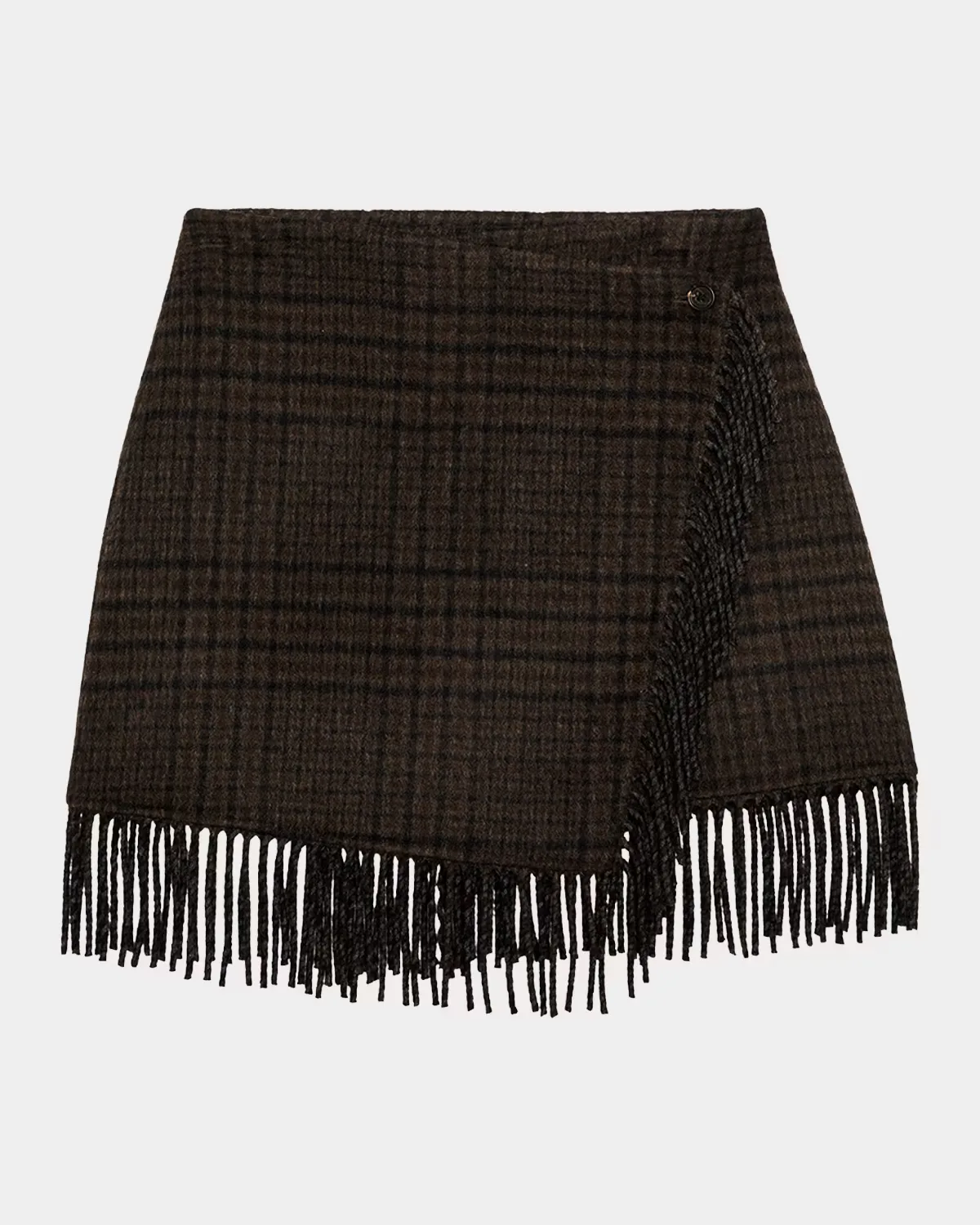Vista Plaid Wool-Blend Mini Skirt