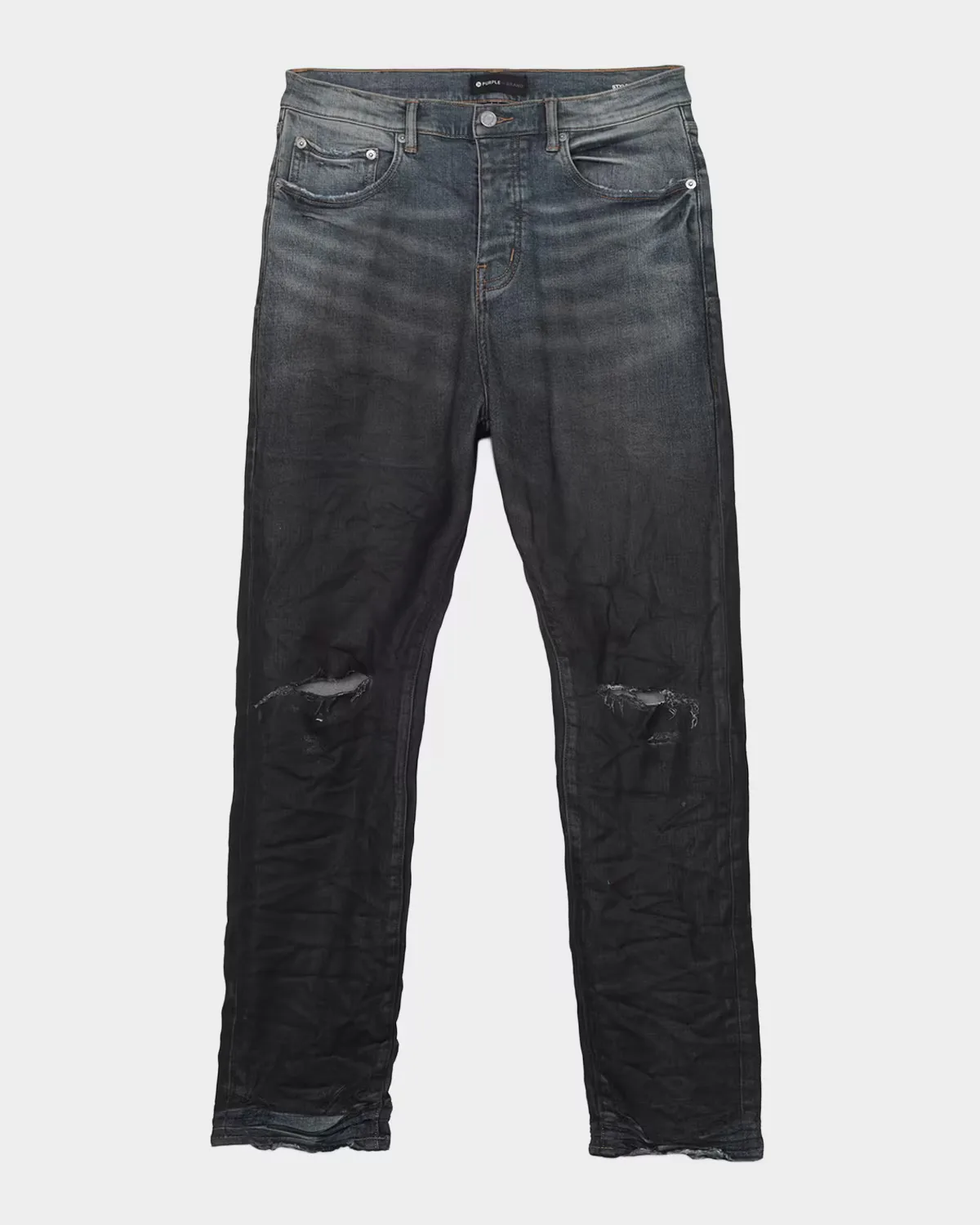 Coated Gradient Relaxed Straight-Leg Jeans by PURPLE