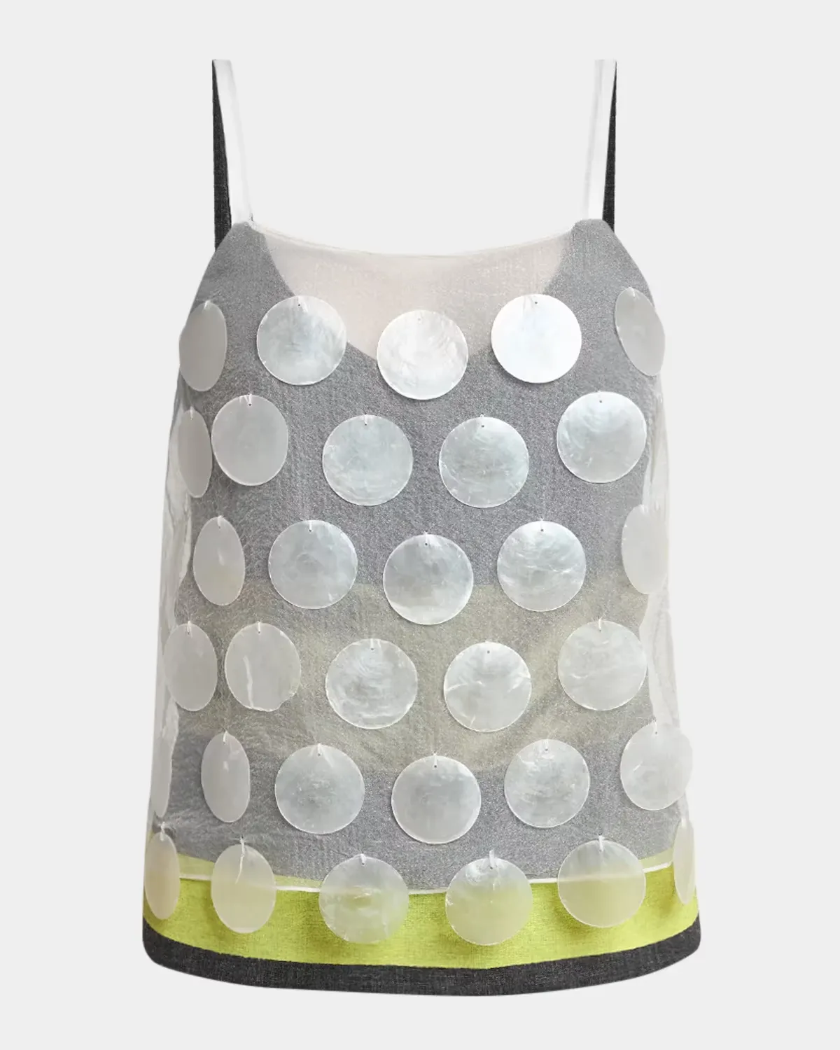 Sleeveless Disc-Embellished Layered Top by Marni