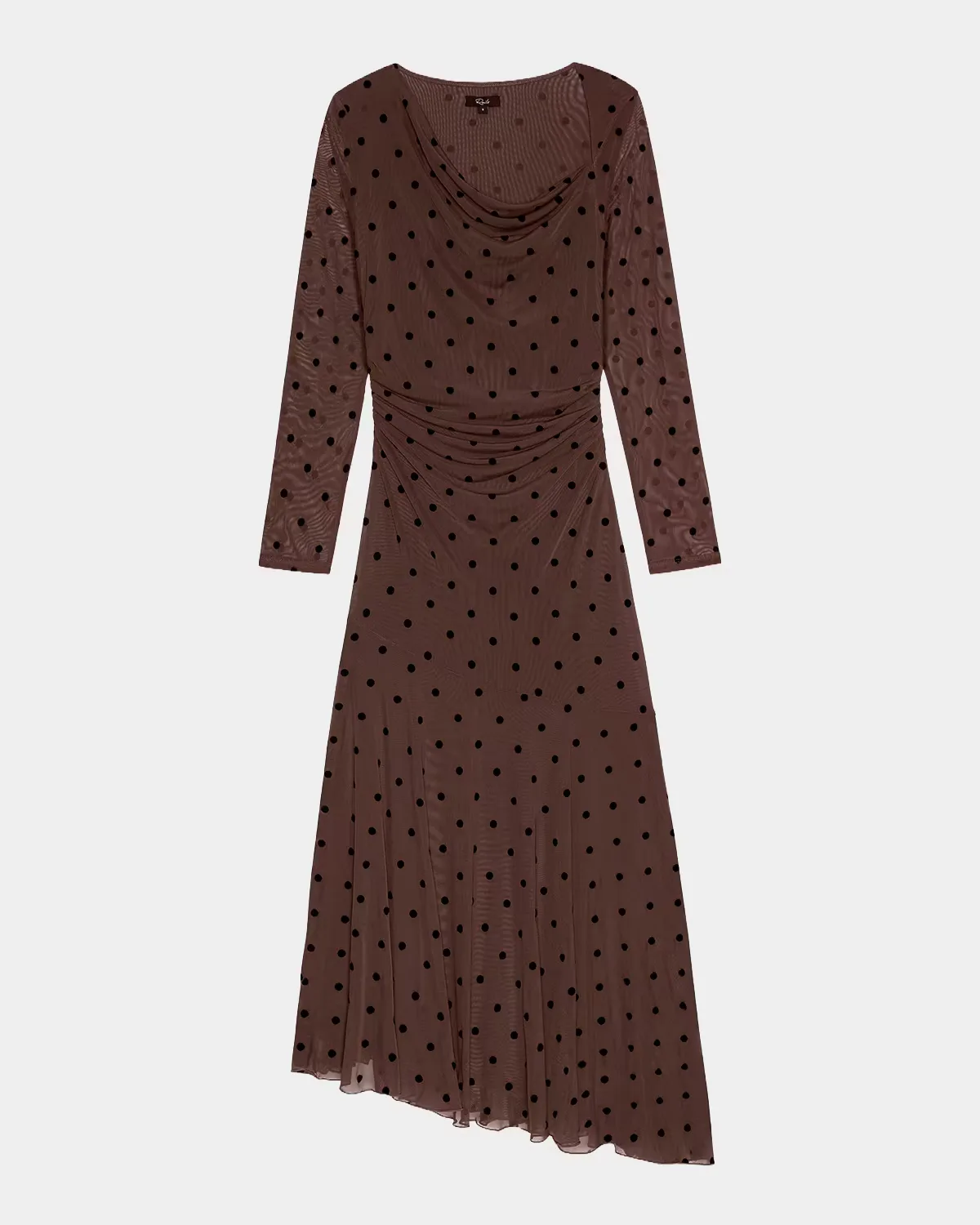 Cambria Polka-Dot Mesh Midi Dress by Rails