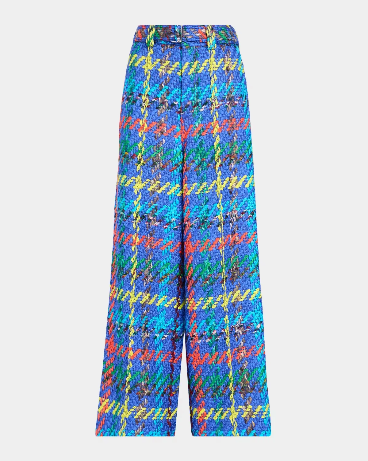 Crayon Tweed Wide-Leg Trousers with Belt by CHRISTOPHER JOHN ROGERS