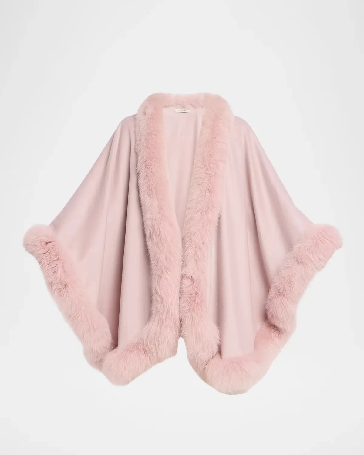 Cashmere Cape with Faux Fur Trim by Sofia Cashmere
