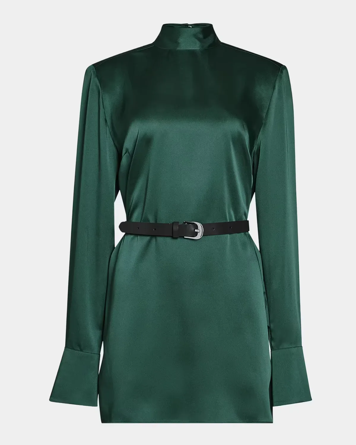 Angrea Satin High-Neck Mini Dress by SEROYA