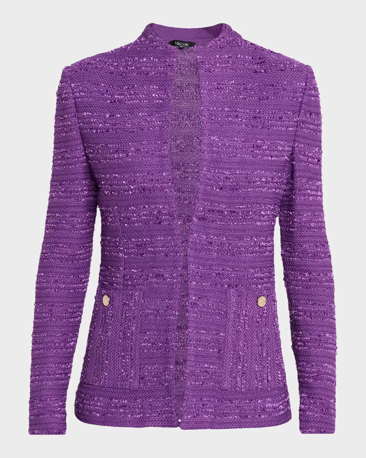 Tailored Tonal Ribbon Knit Jacket by Misook