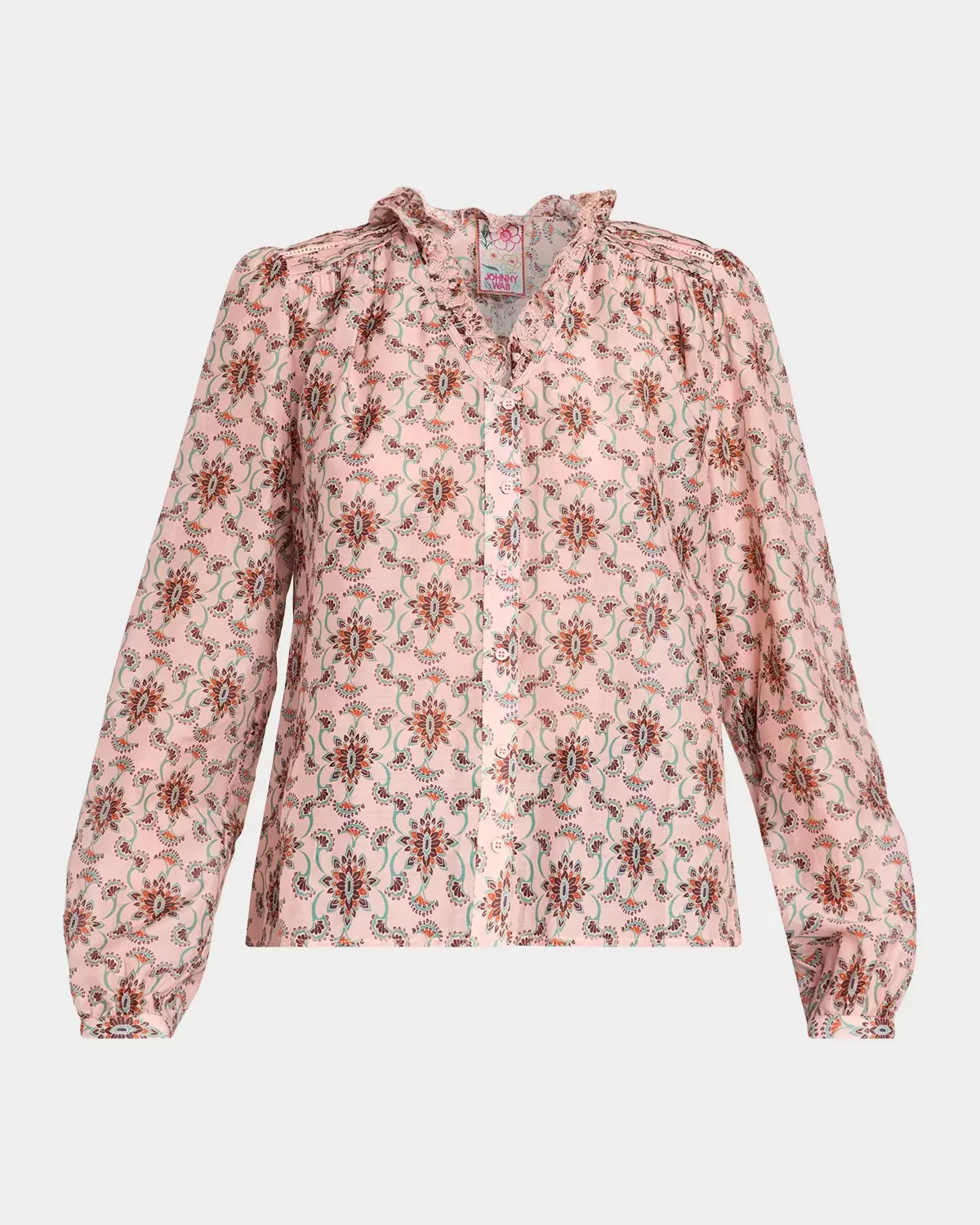 Hanneth Pintuck Floral-Print Blouse by Johnny Was