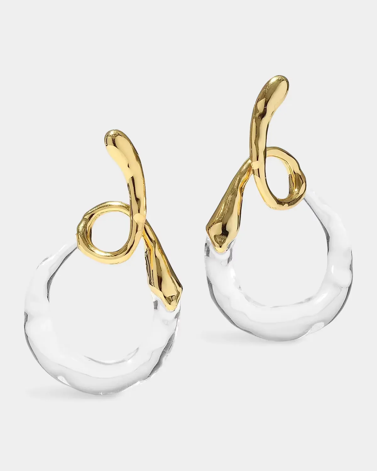 Liquid Lucite14K-Gold-Plated Twisted Drop Earrings