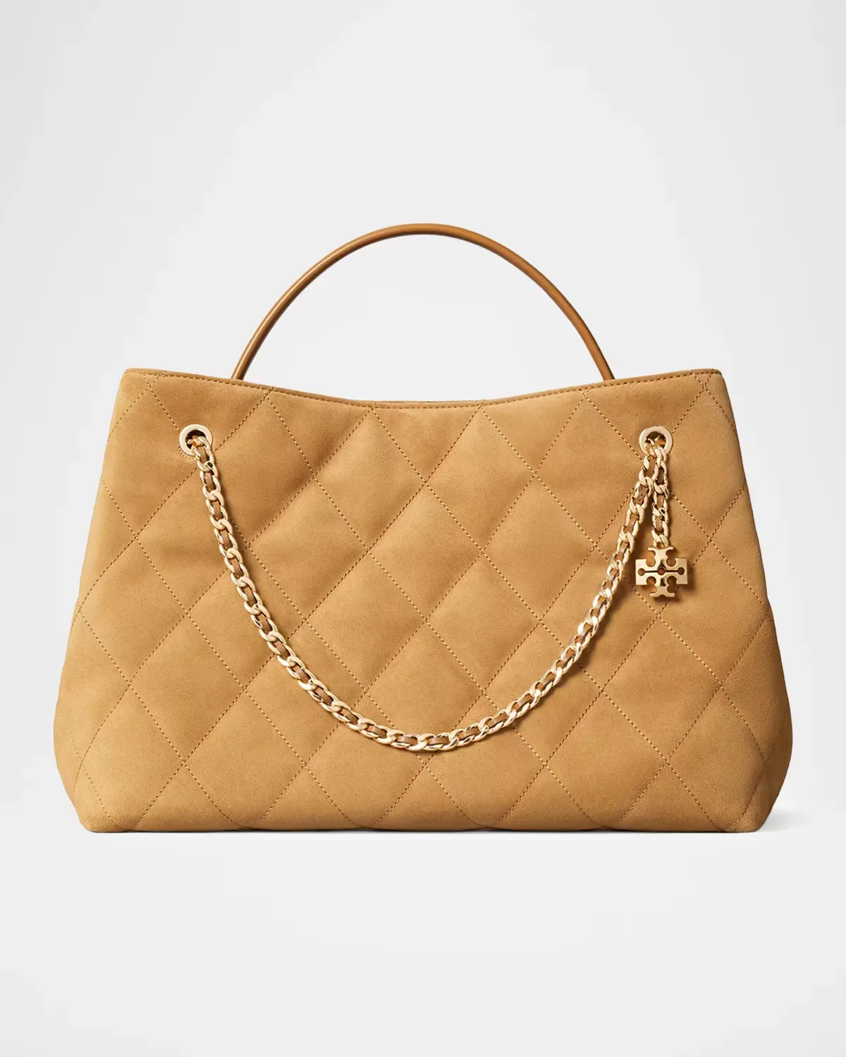 Fleming Quilted Suede Carryall Bag by Tory Burch